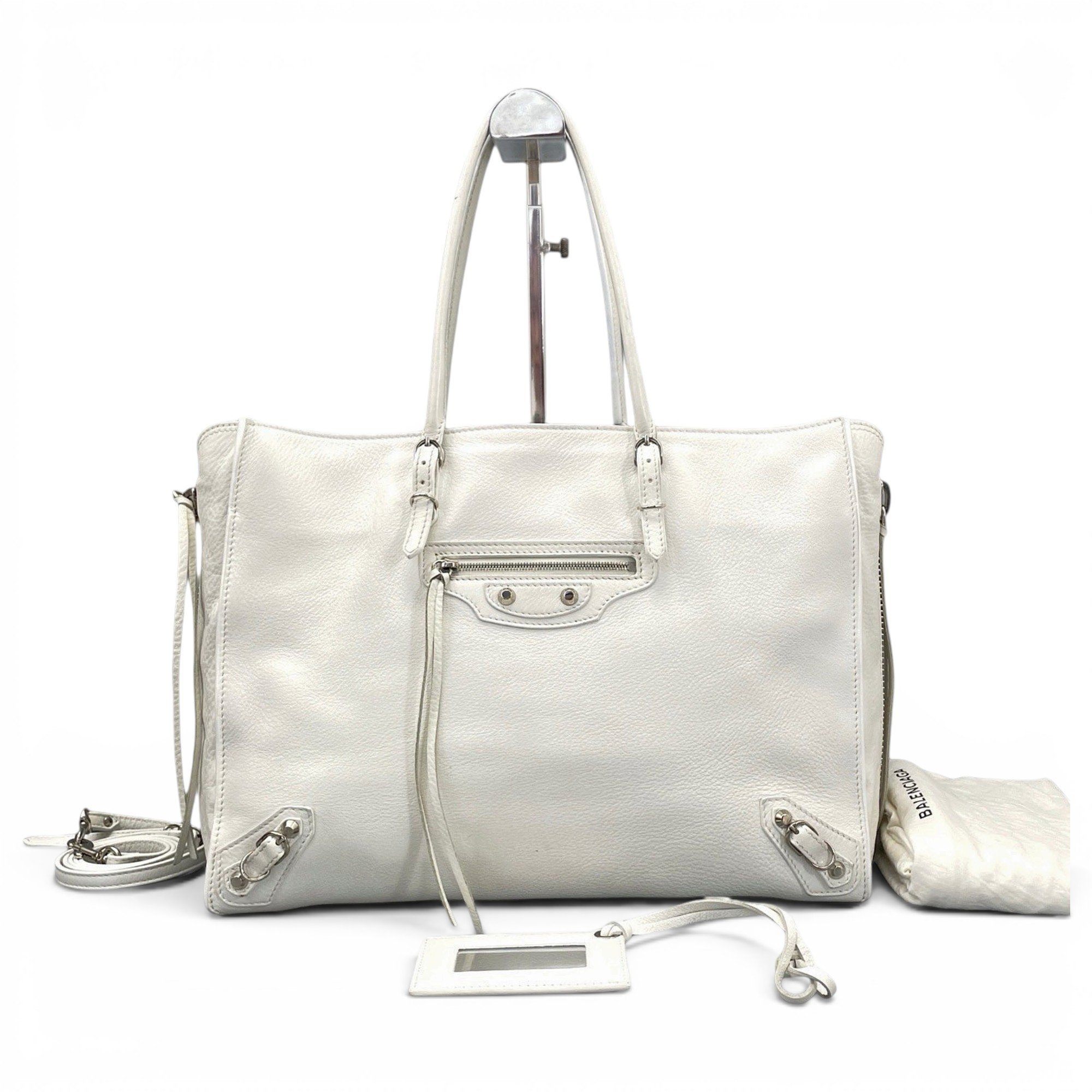 Papier leather handbag