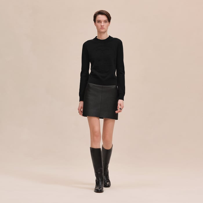 Noir Cashmere "H Lift" Long-sleeve Sweater