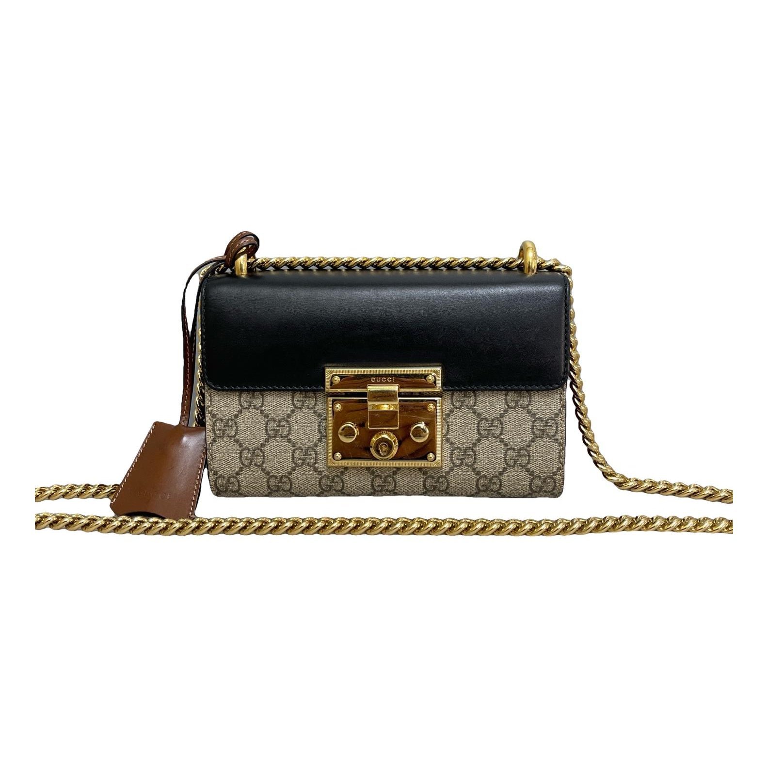 Padlock leather handbag
