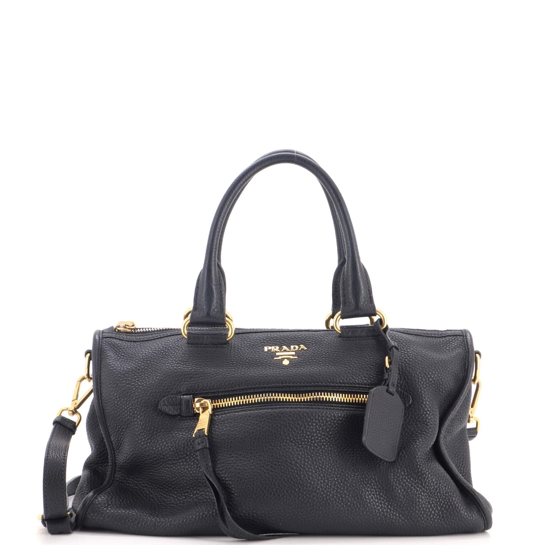 Front Zip Convertible Satchel Vitello Phenix Medium