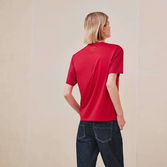 Rose Canneberge "Eperon d'Or Bandana" Maxi T-shirt