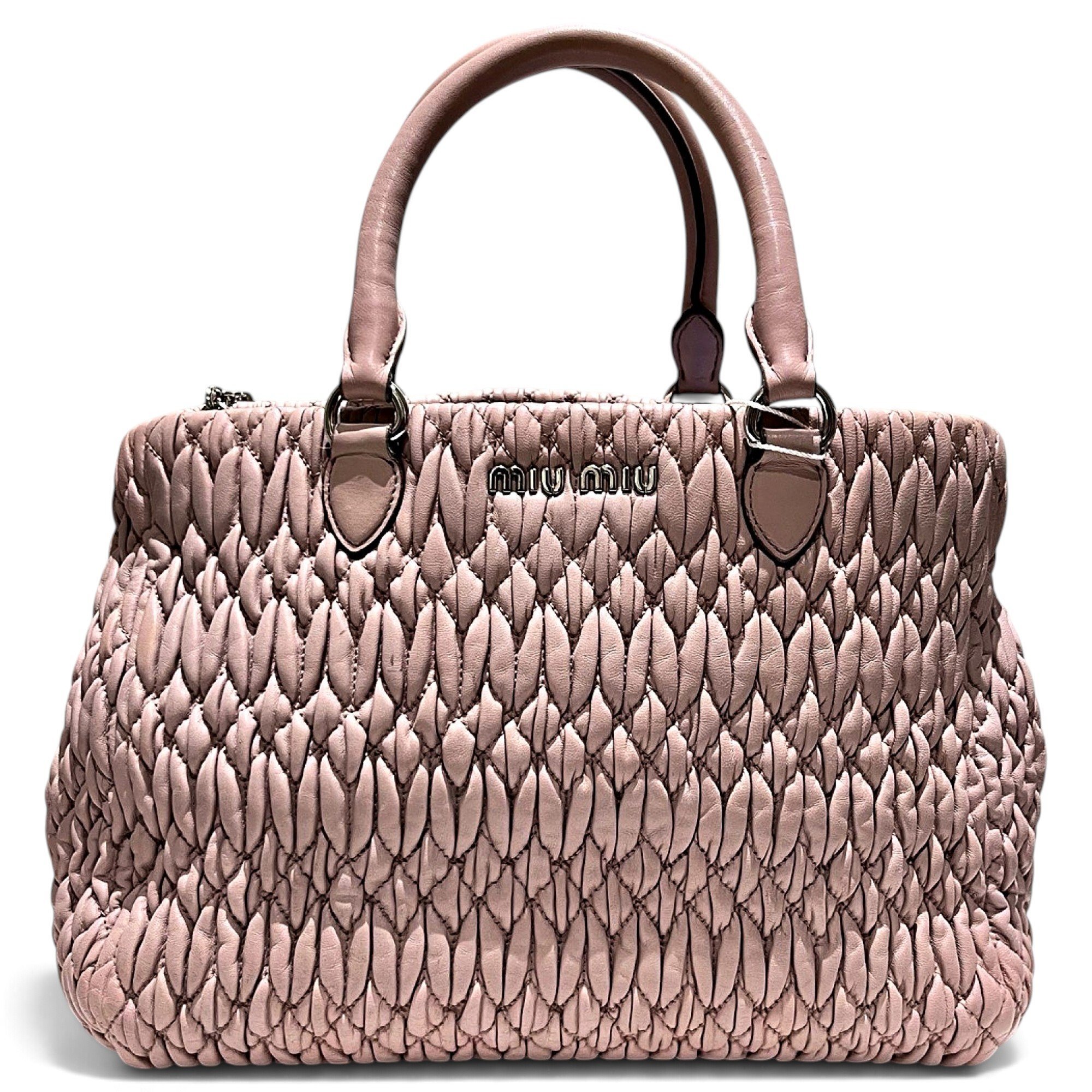 Matelassé leather handbag