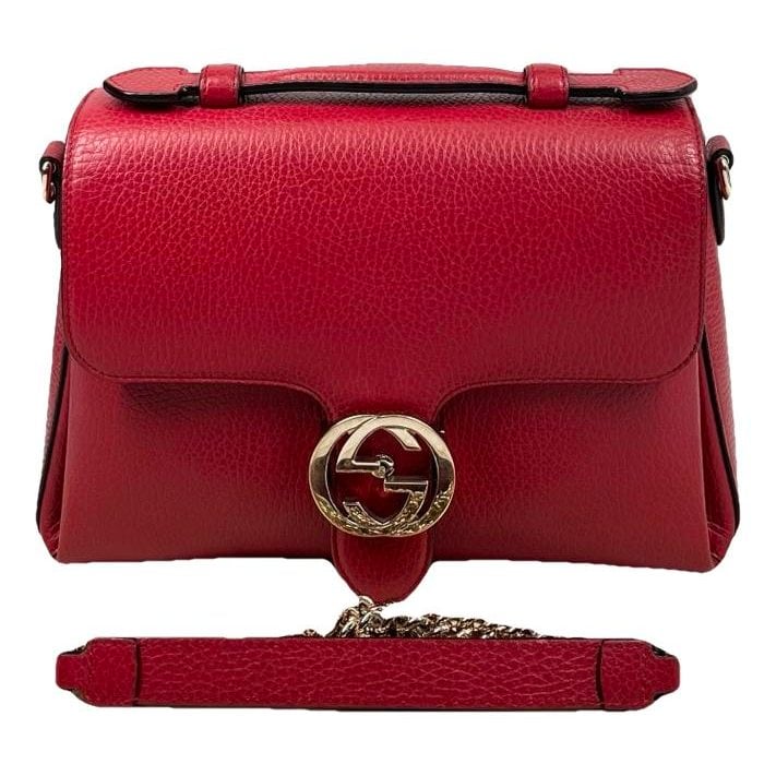 Interlocking leather handbag