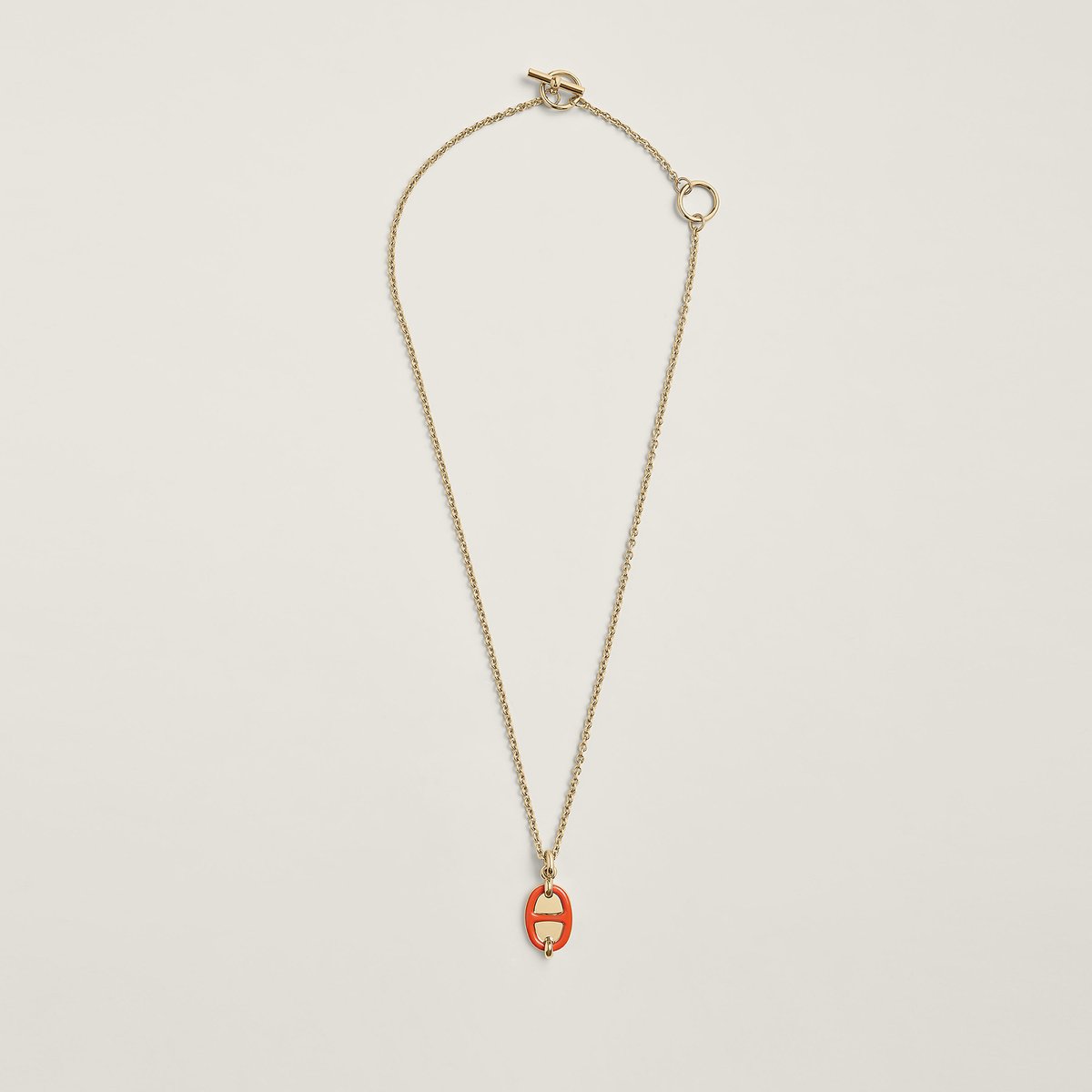Orange Passion Mini Maillon Pendant, Small Model