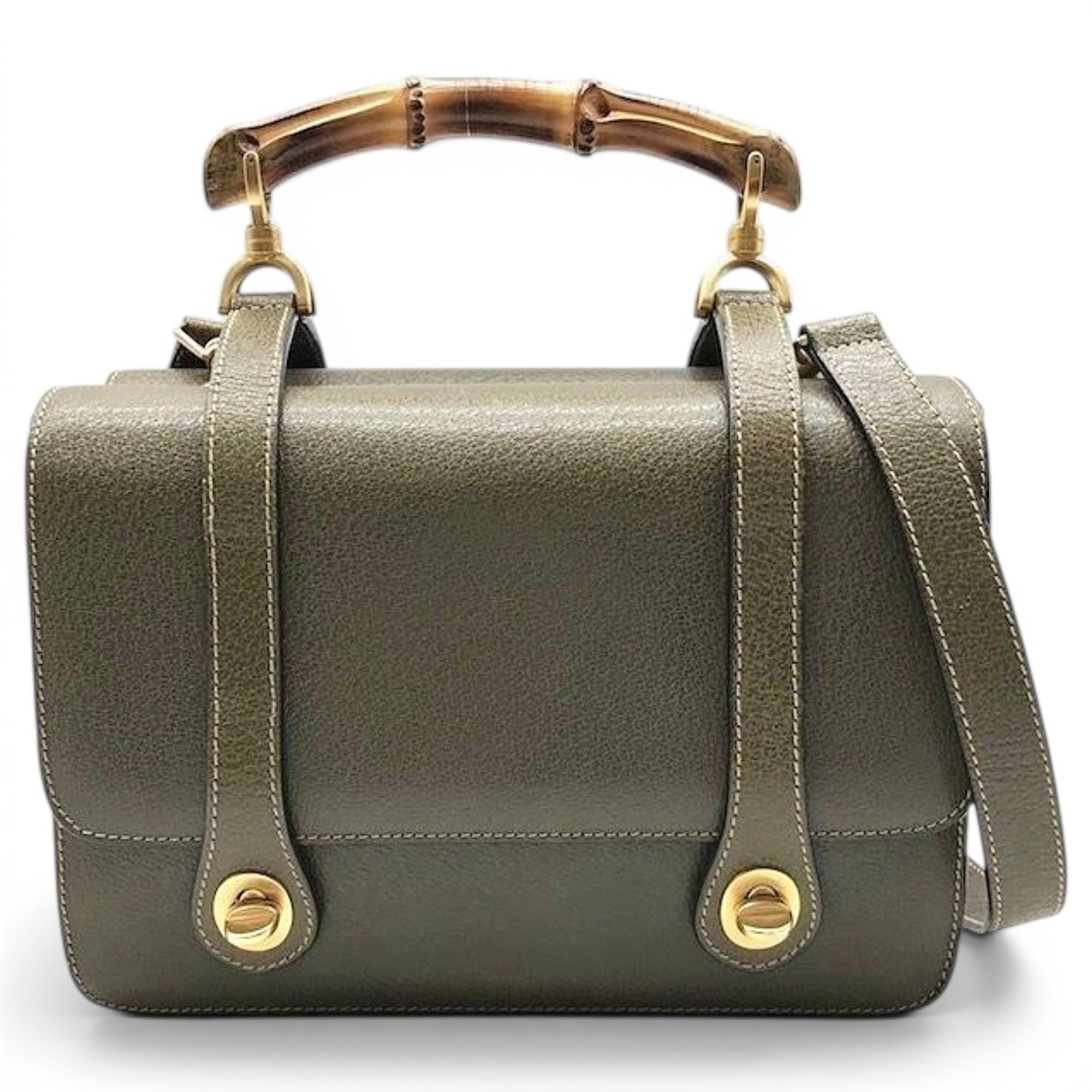 Bamboo leather crossbody bag