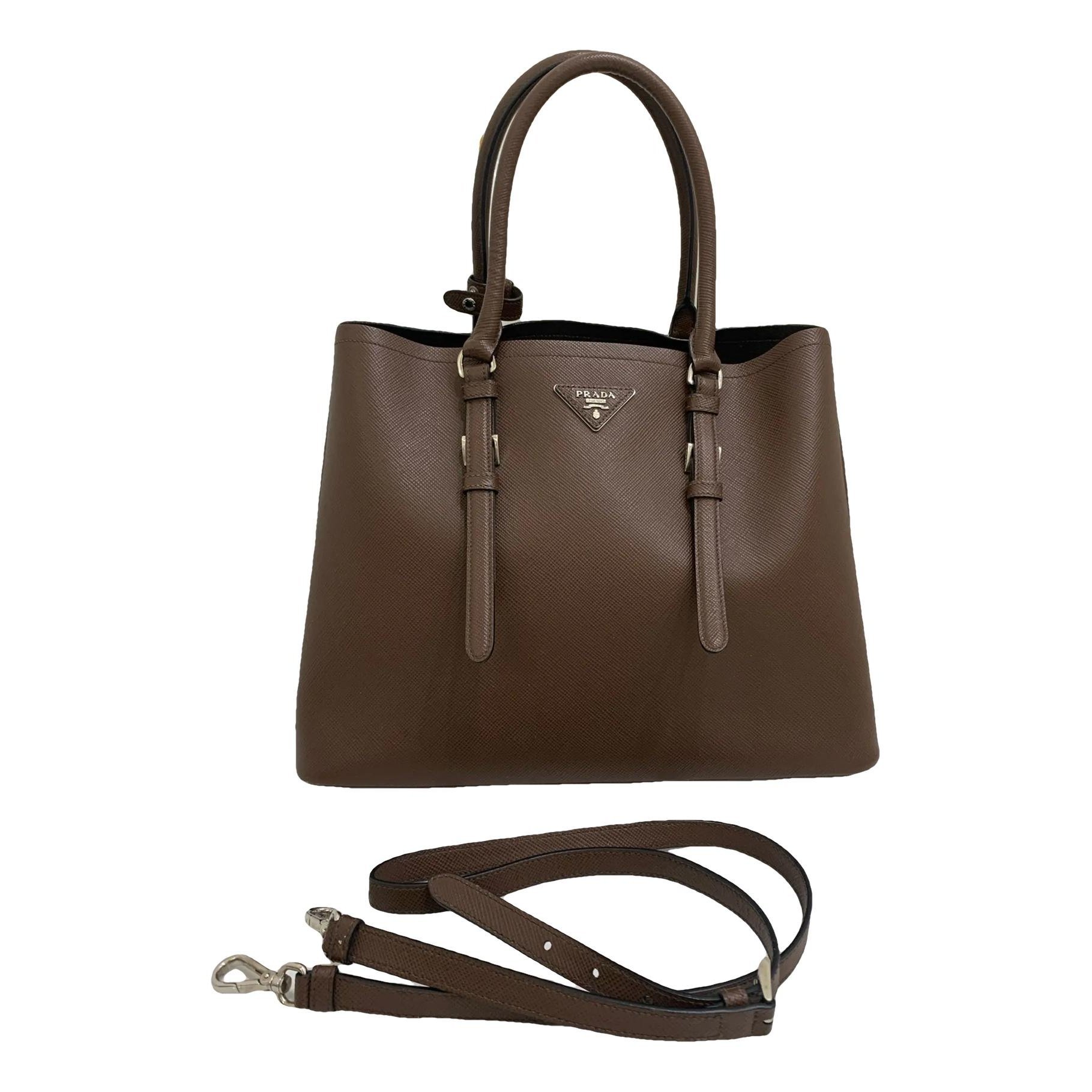 Double leather crossbody bag
