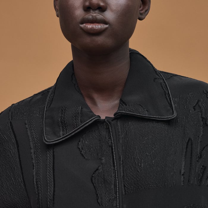 Noir "En Desordre Fils Coupes" Wide Shirt