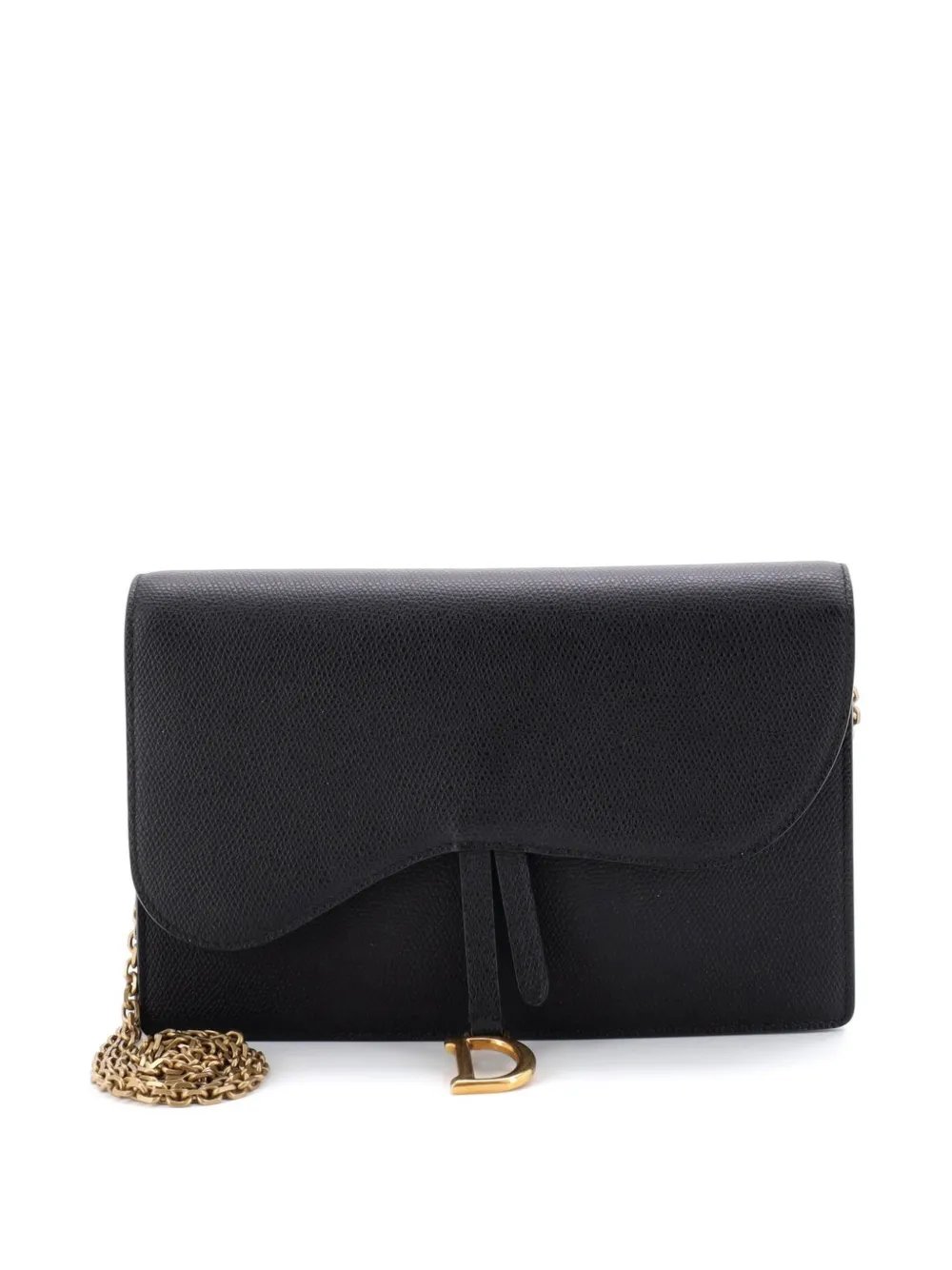 Saddle Chain Leather clutch bag
