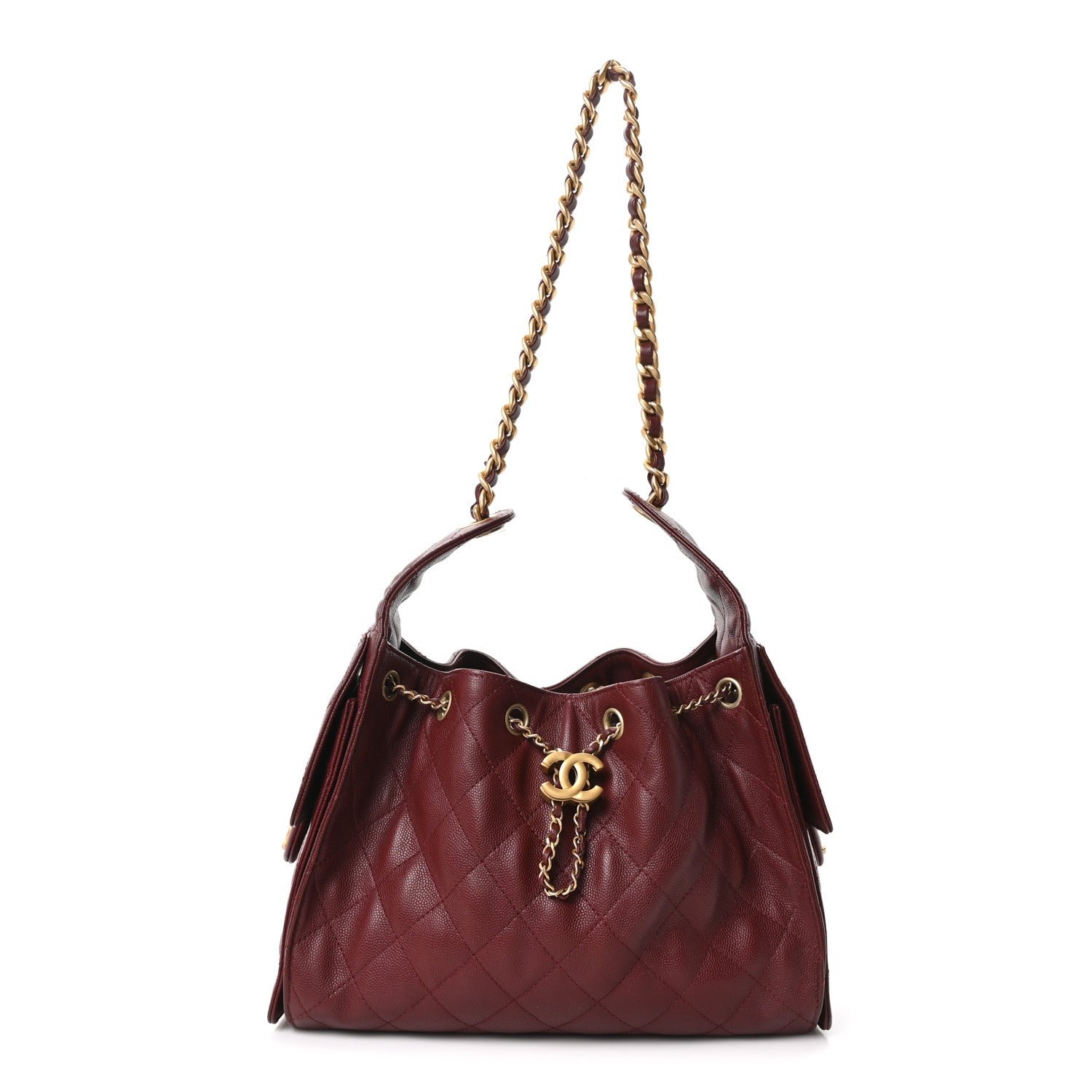 Chanel Caviar Quilted Small Chanel 25 Handbag Burgundy