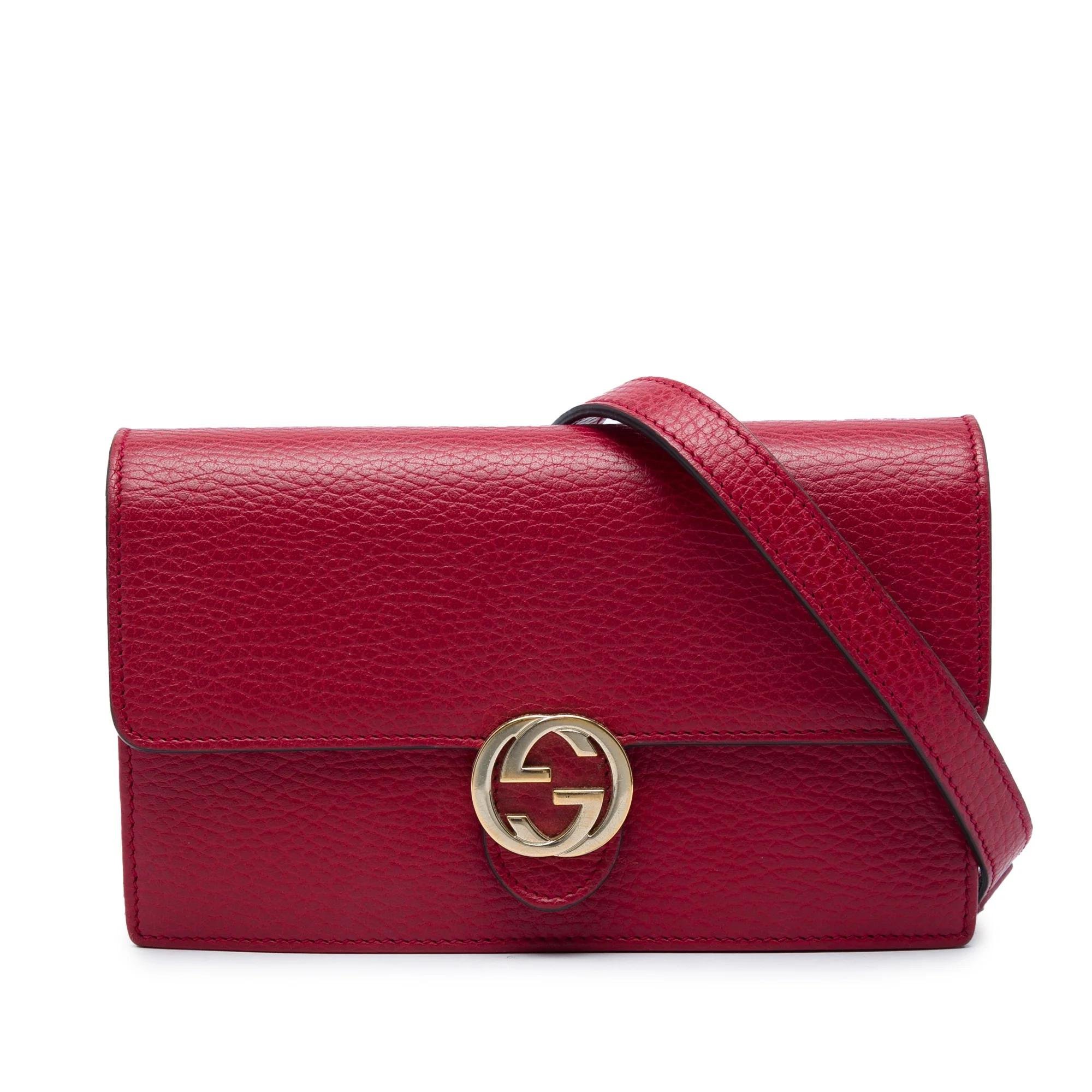 Interlocking leather crossbody bag