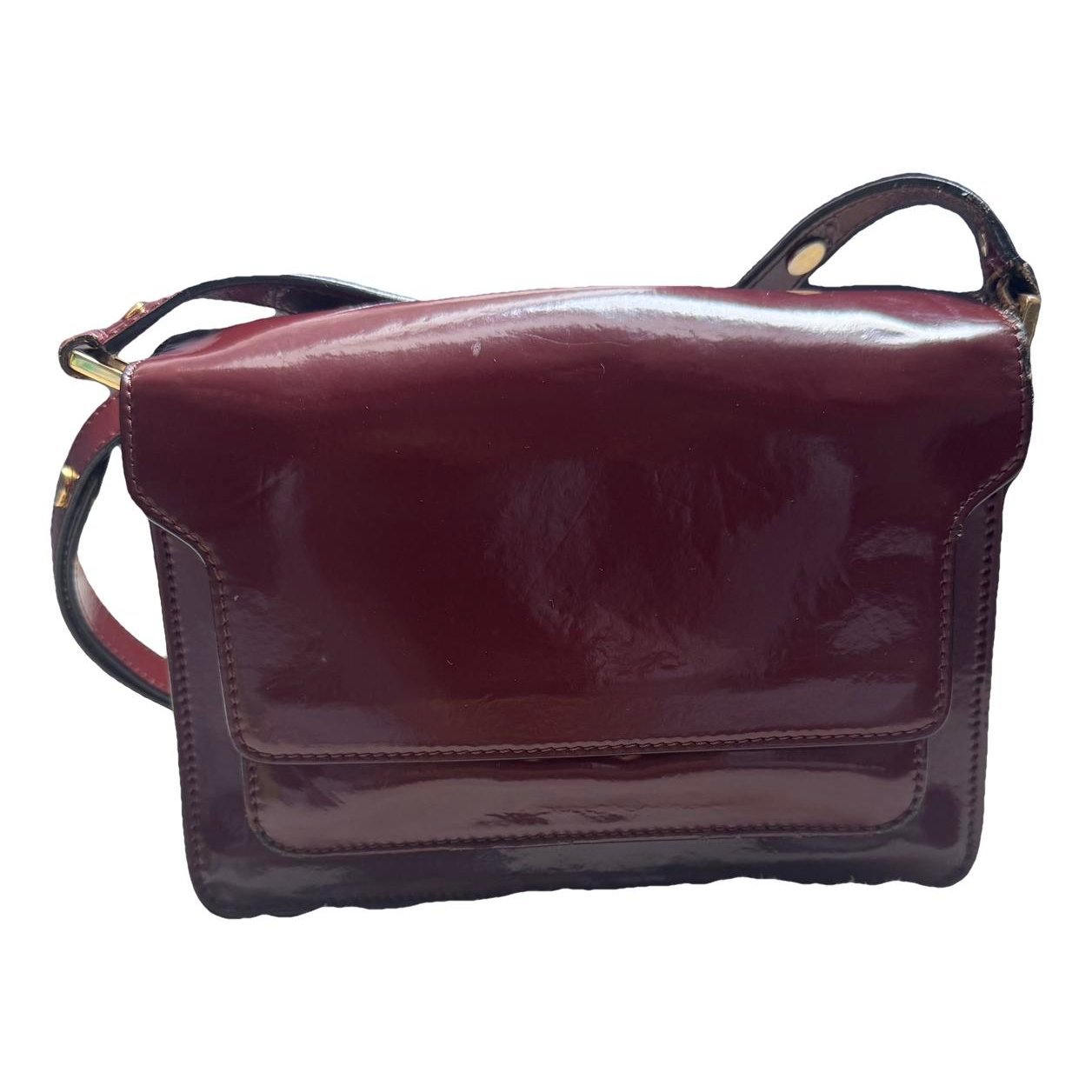 Trunk leather crossbody bag