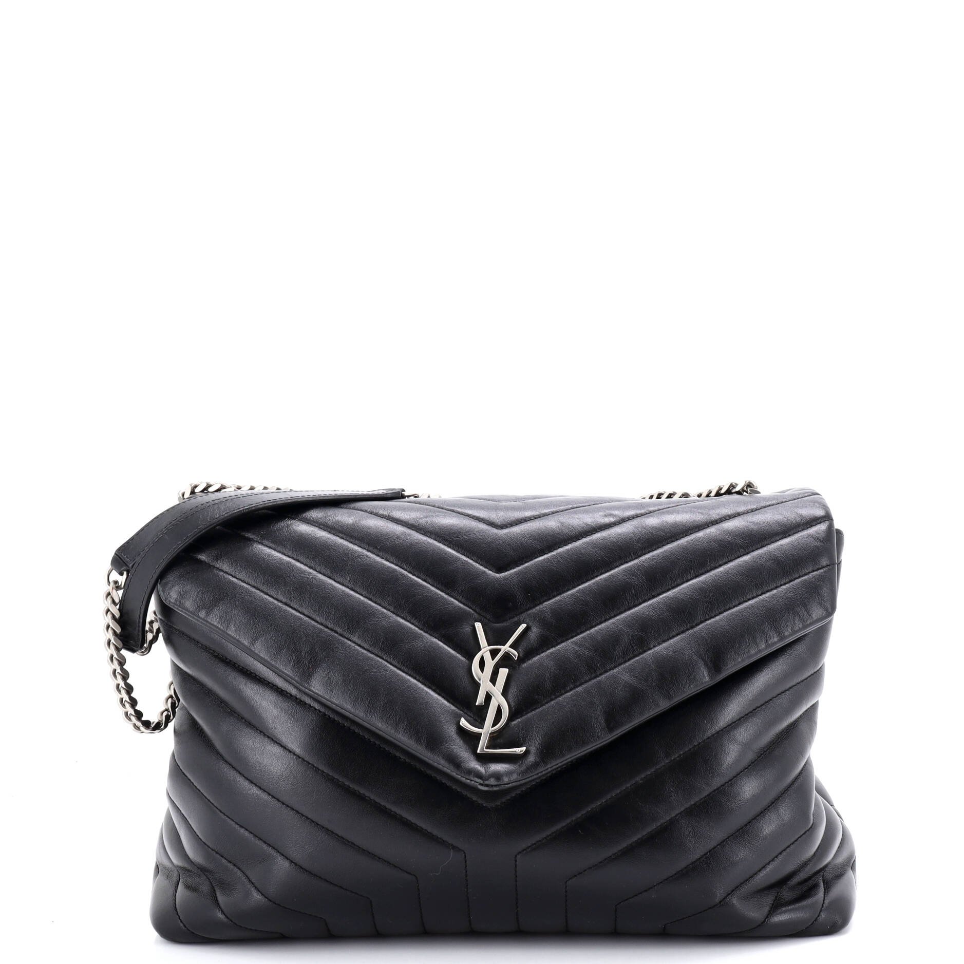 Saint Laurent Loulou Shoulder Bag Matelasse Chevron Leather Large