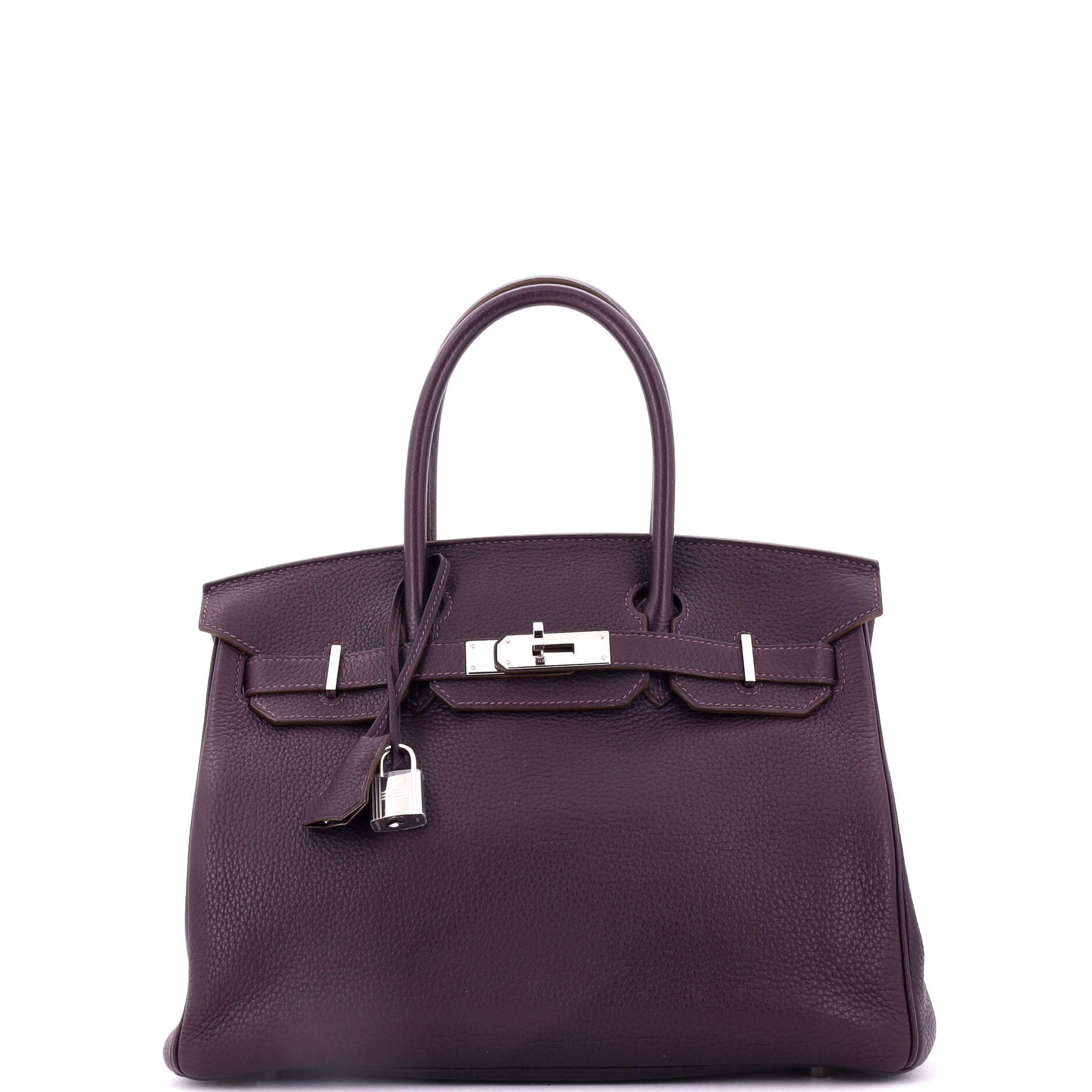 Hermes Birkin Handbag Raisin Togo with Palladium Hardware 30