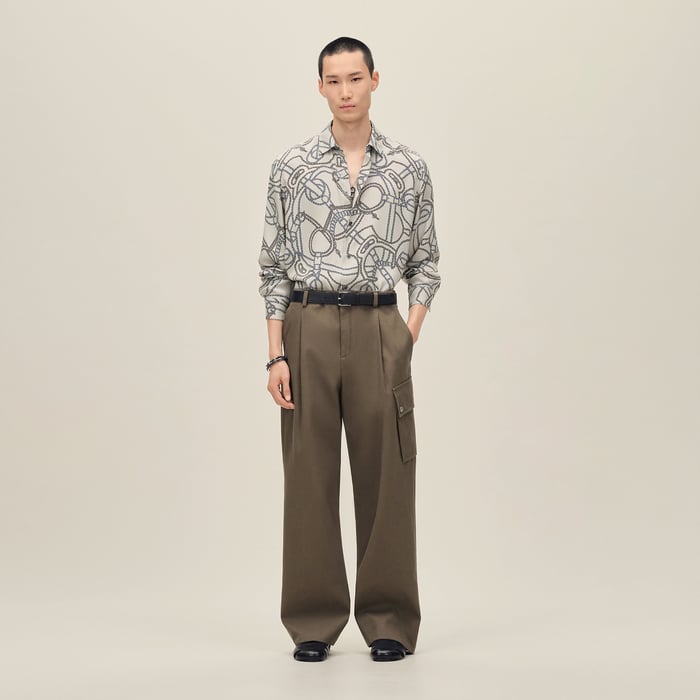 Café "Eperon d'Or Quadrilignes" Straight Cut Shirt