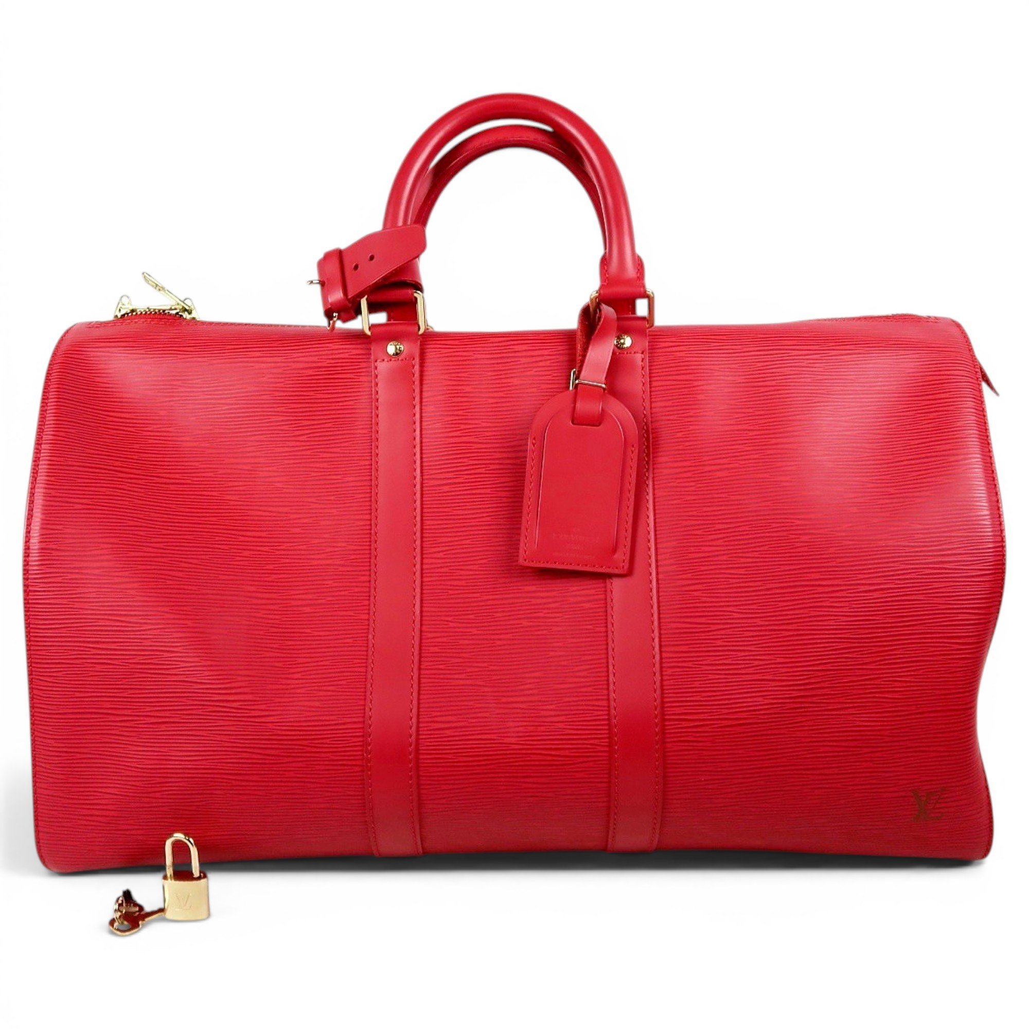 Keepall leather travel bag