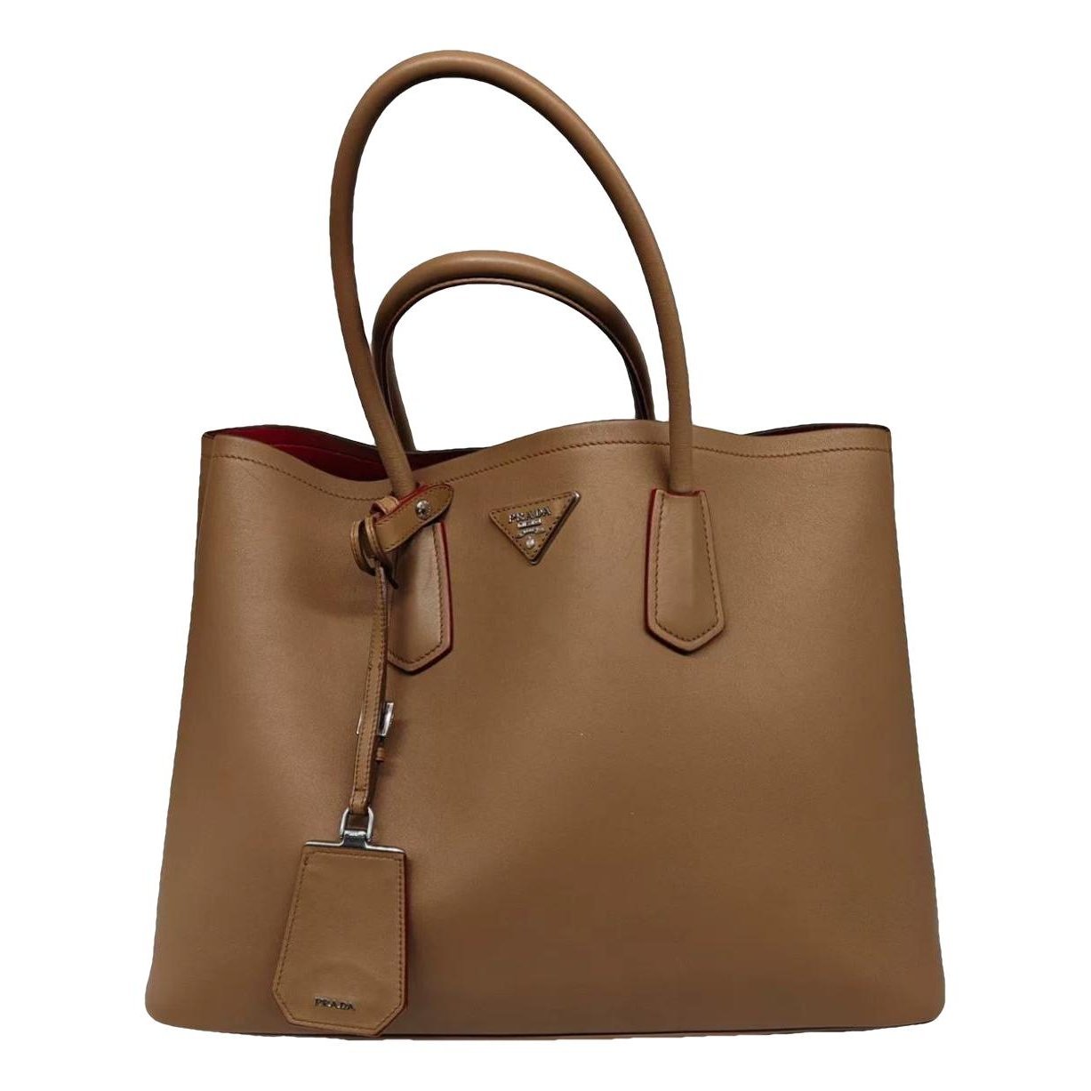 Double leather handbag