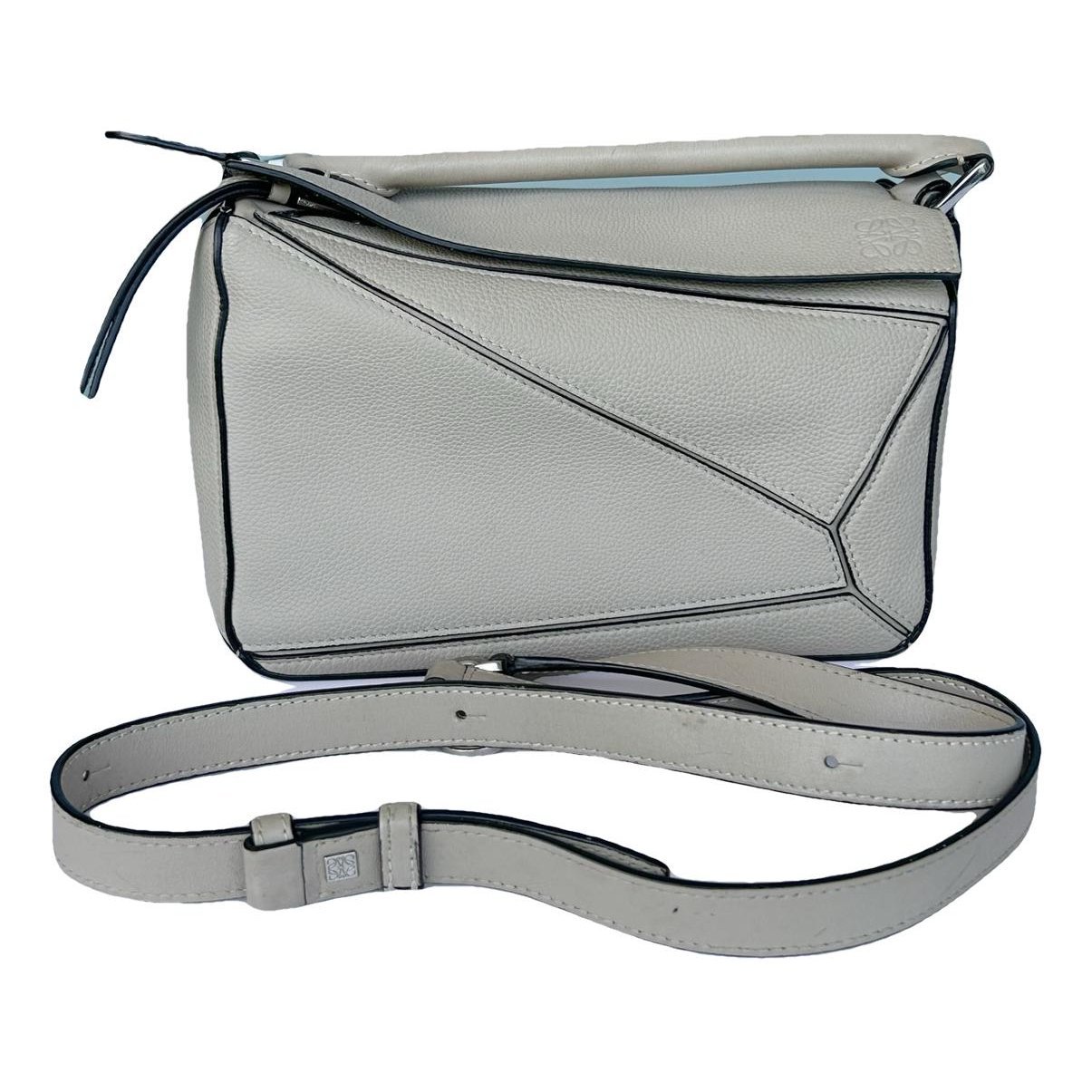 Puzzle leather handbag