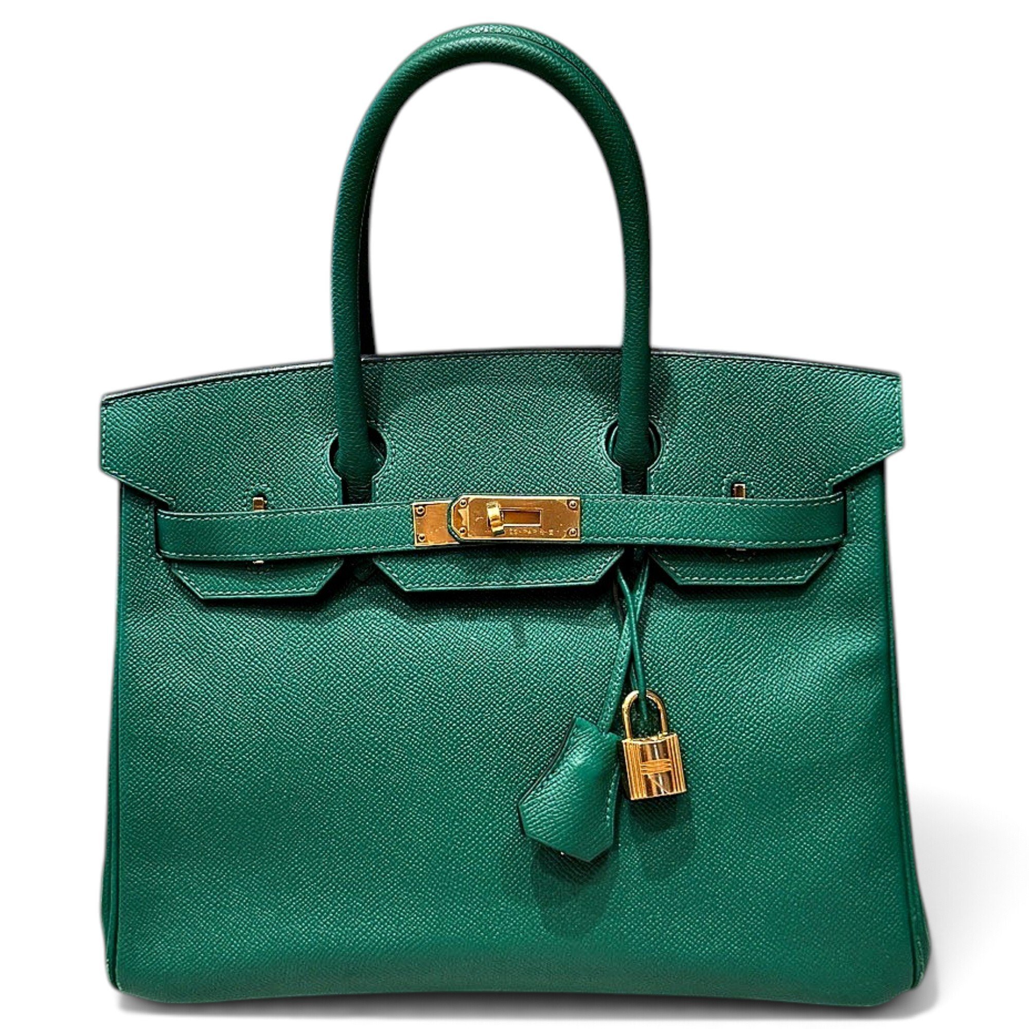 Hermes Birkin 30 Handbag Malachite Epsom Leather