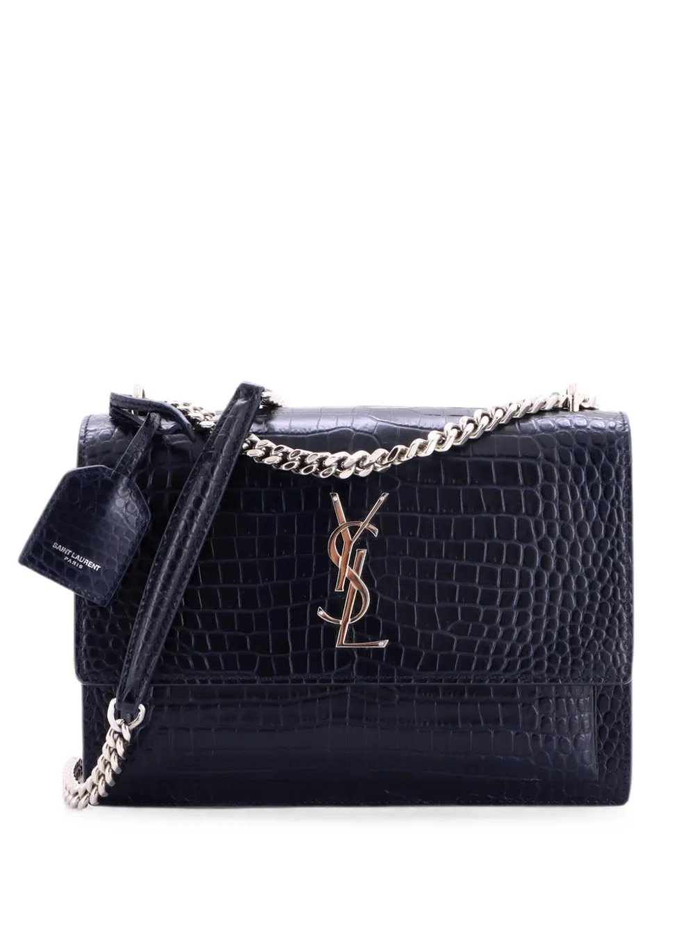 Sunset Crocodile Embossed Leather Medium crossbody bag