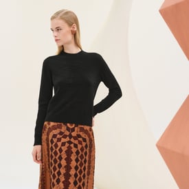 Cashmere "H Lift" Long Sleeve Sweater