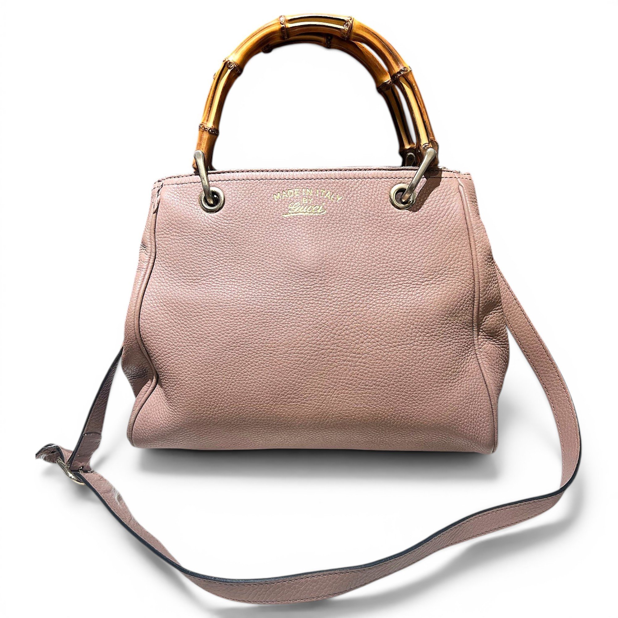 Bamboo leather handbag