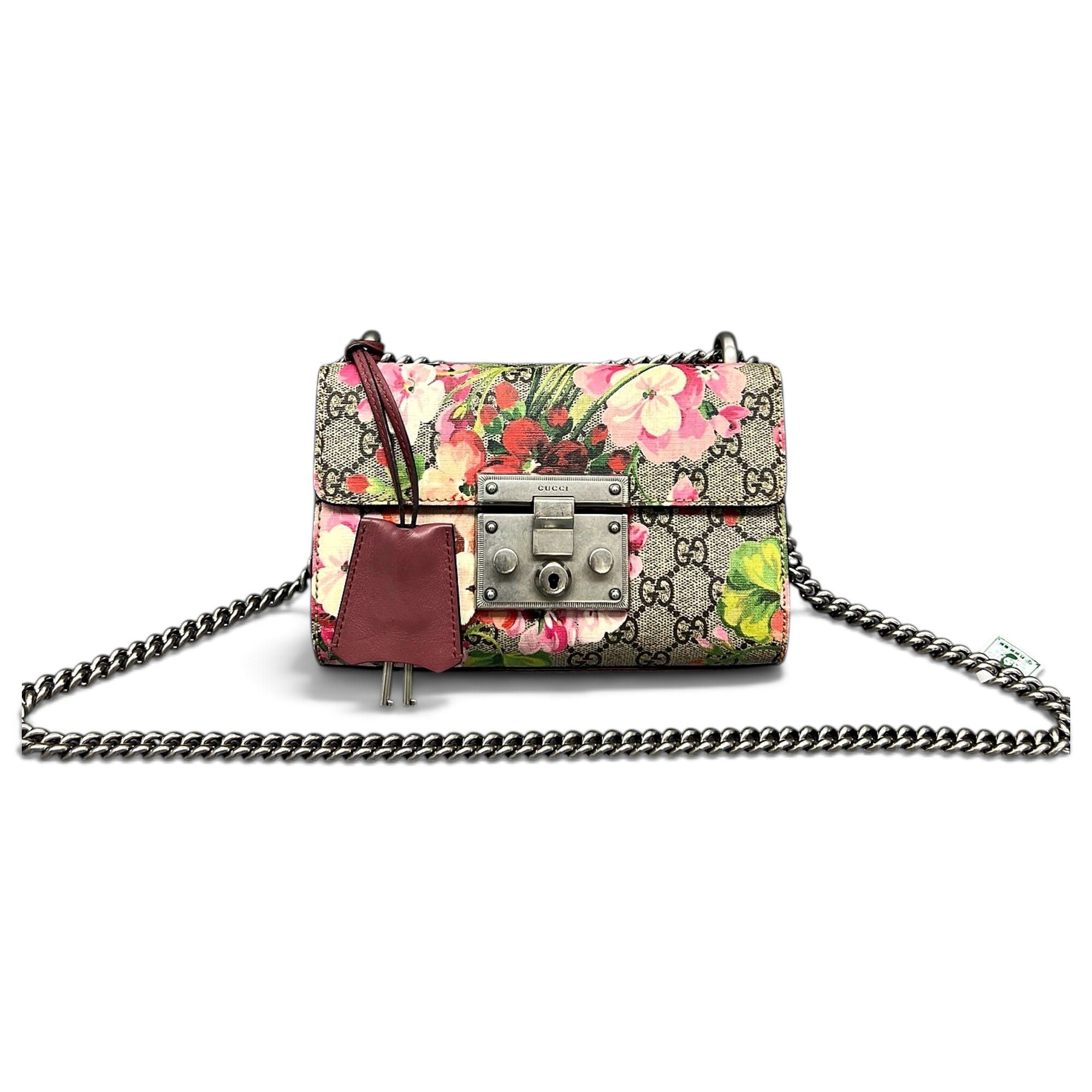 Padlock leather crossbody bag