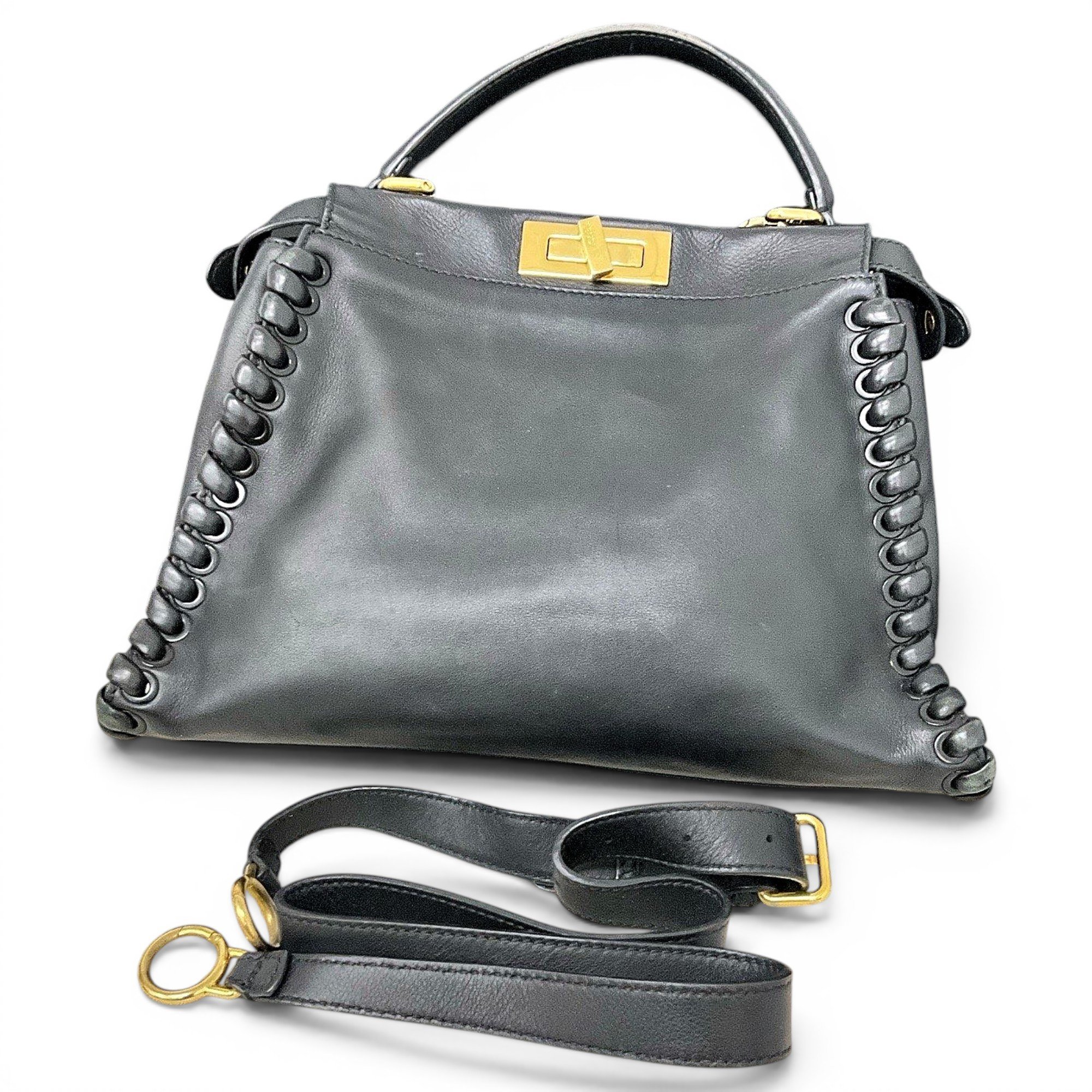 Peekaboo leather handbag
