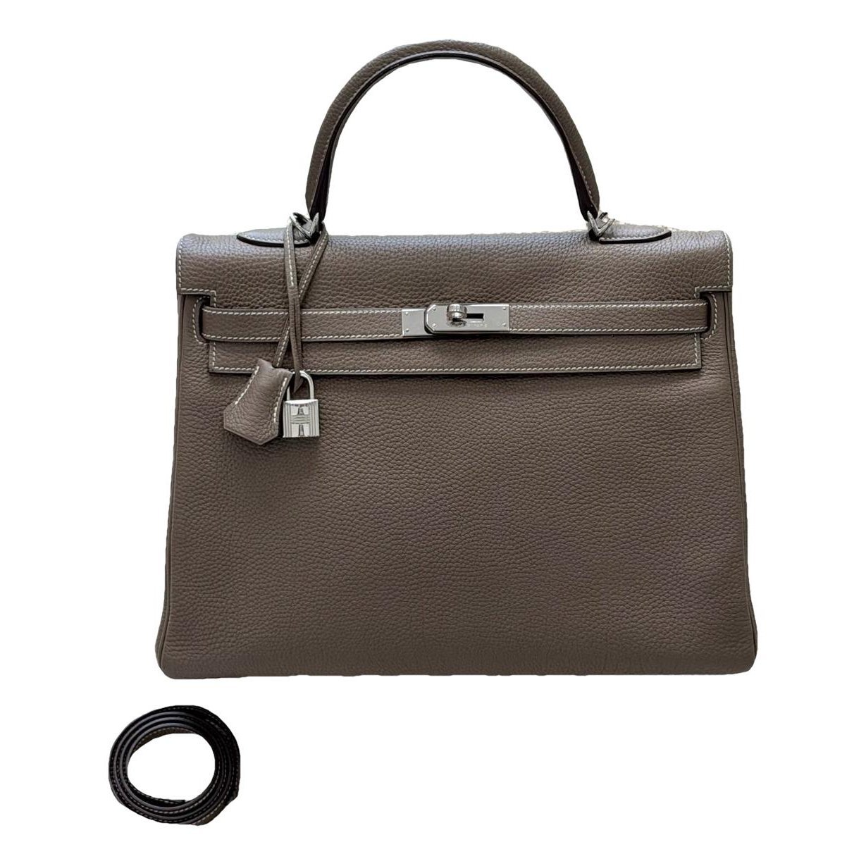 Hermes Kelly 35 Handbag Etoupe Togo Leather
