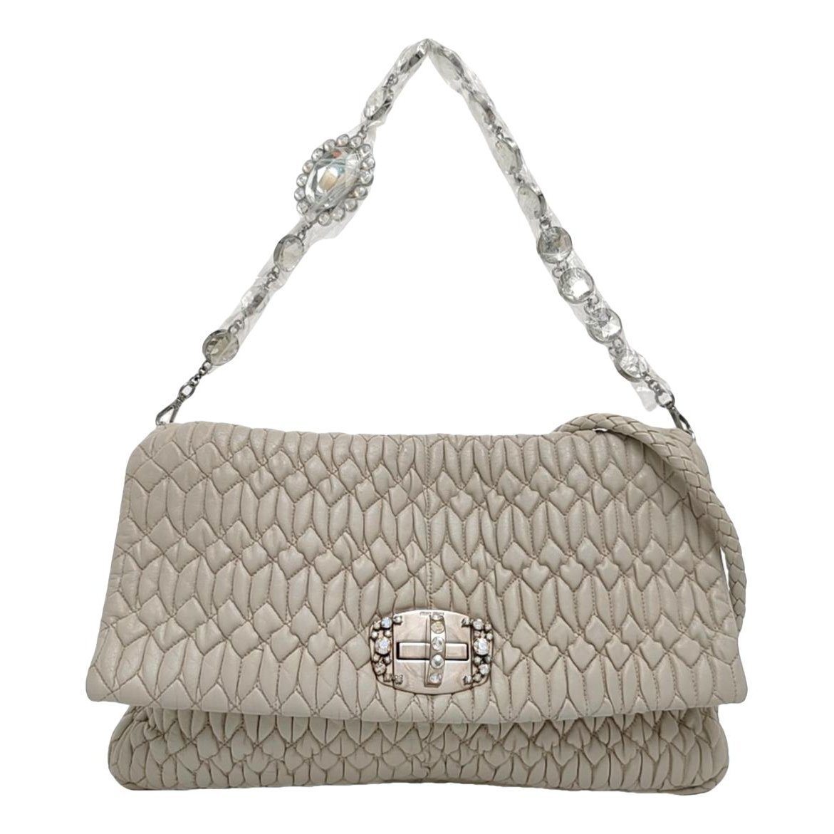 Miu Crystal leather handbag