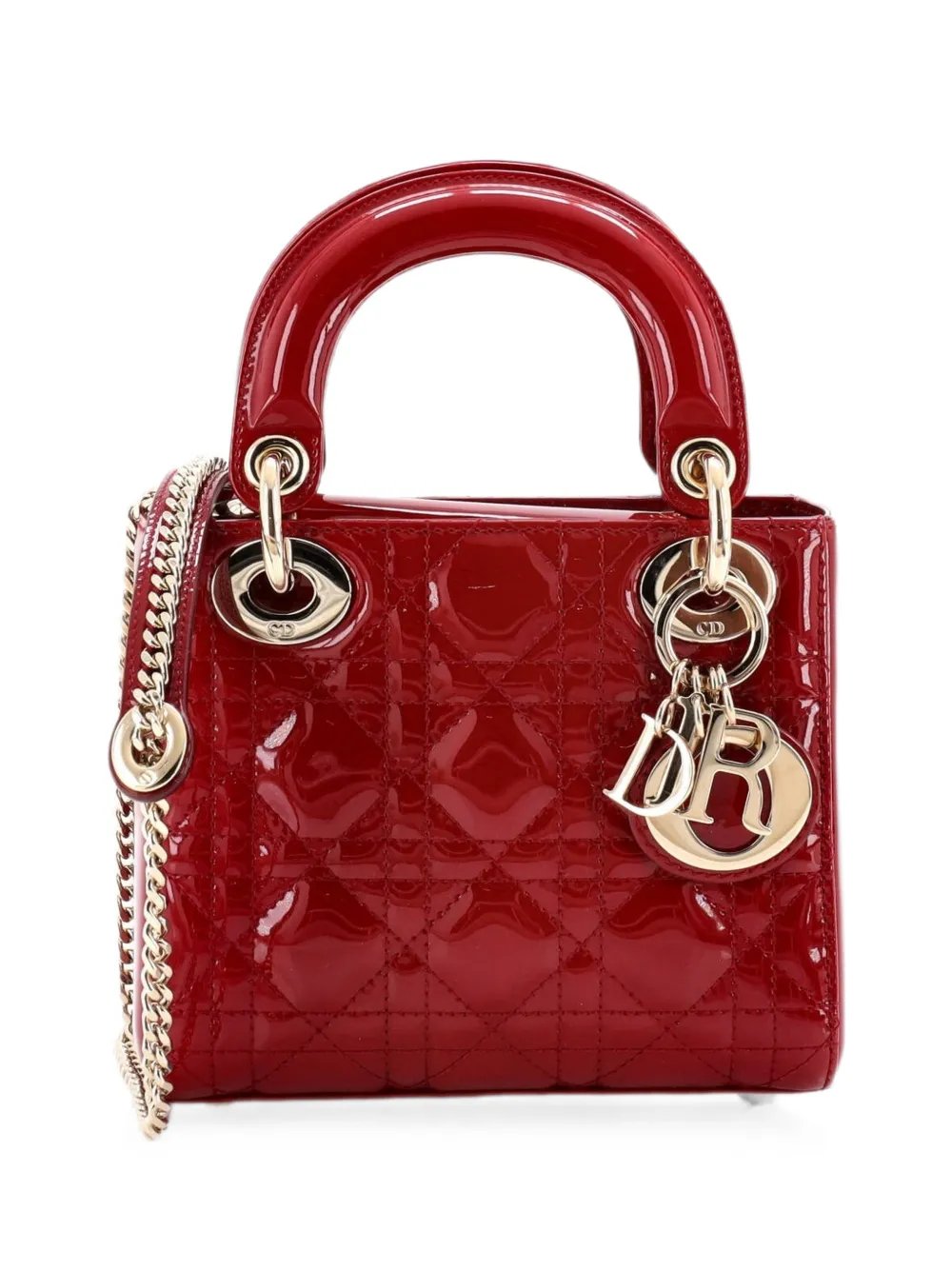 Lady Dior Chain Bag Cannage Quilt Patent Mini satchel