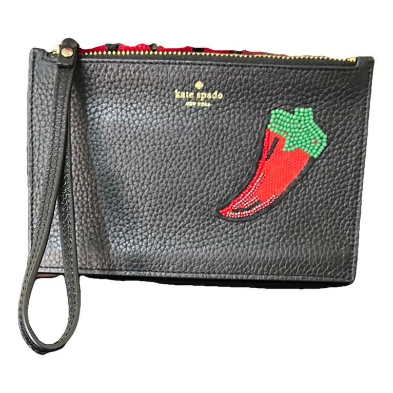 Leather clutch bag