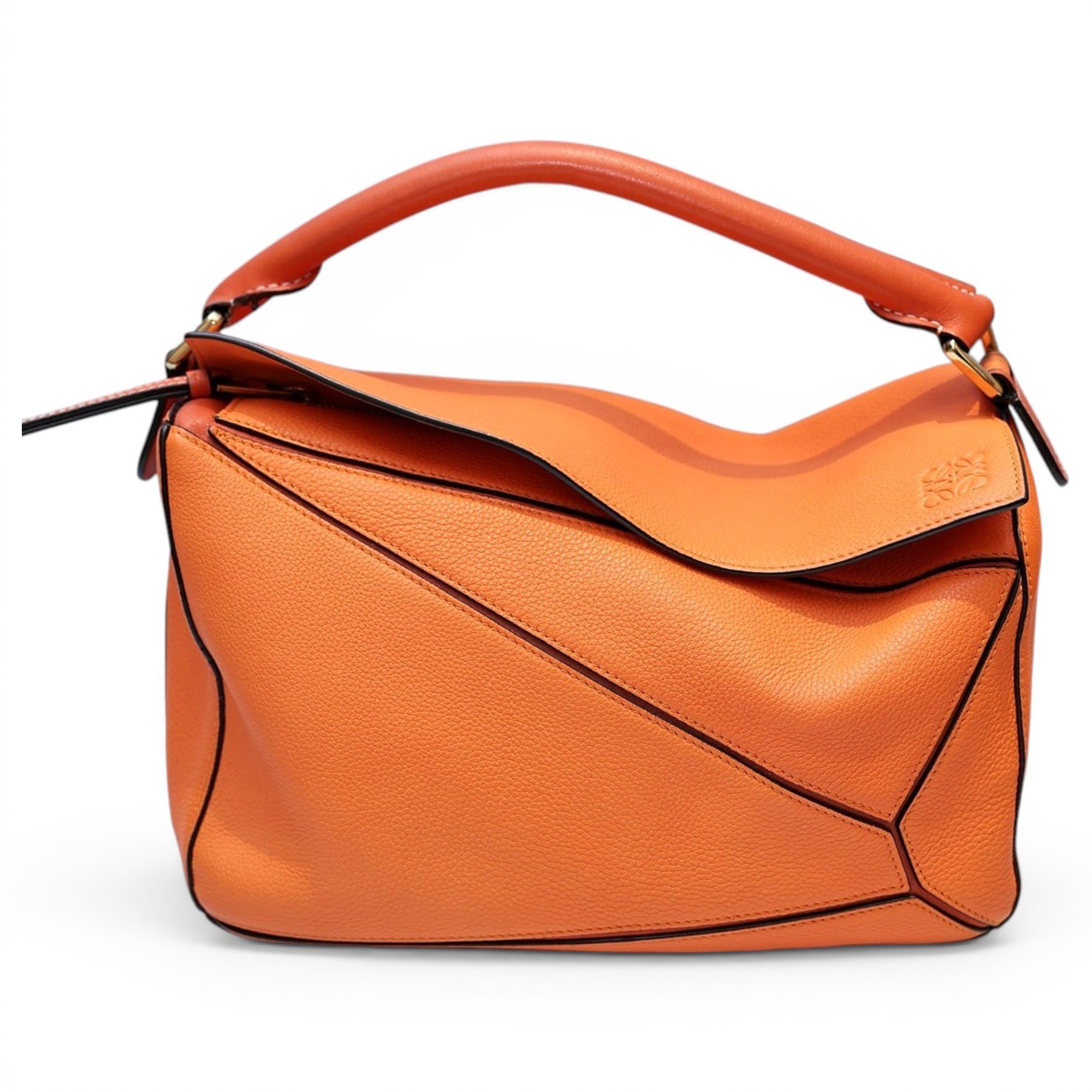 Puzzle leather handbag