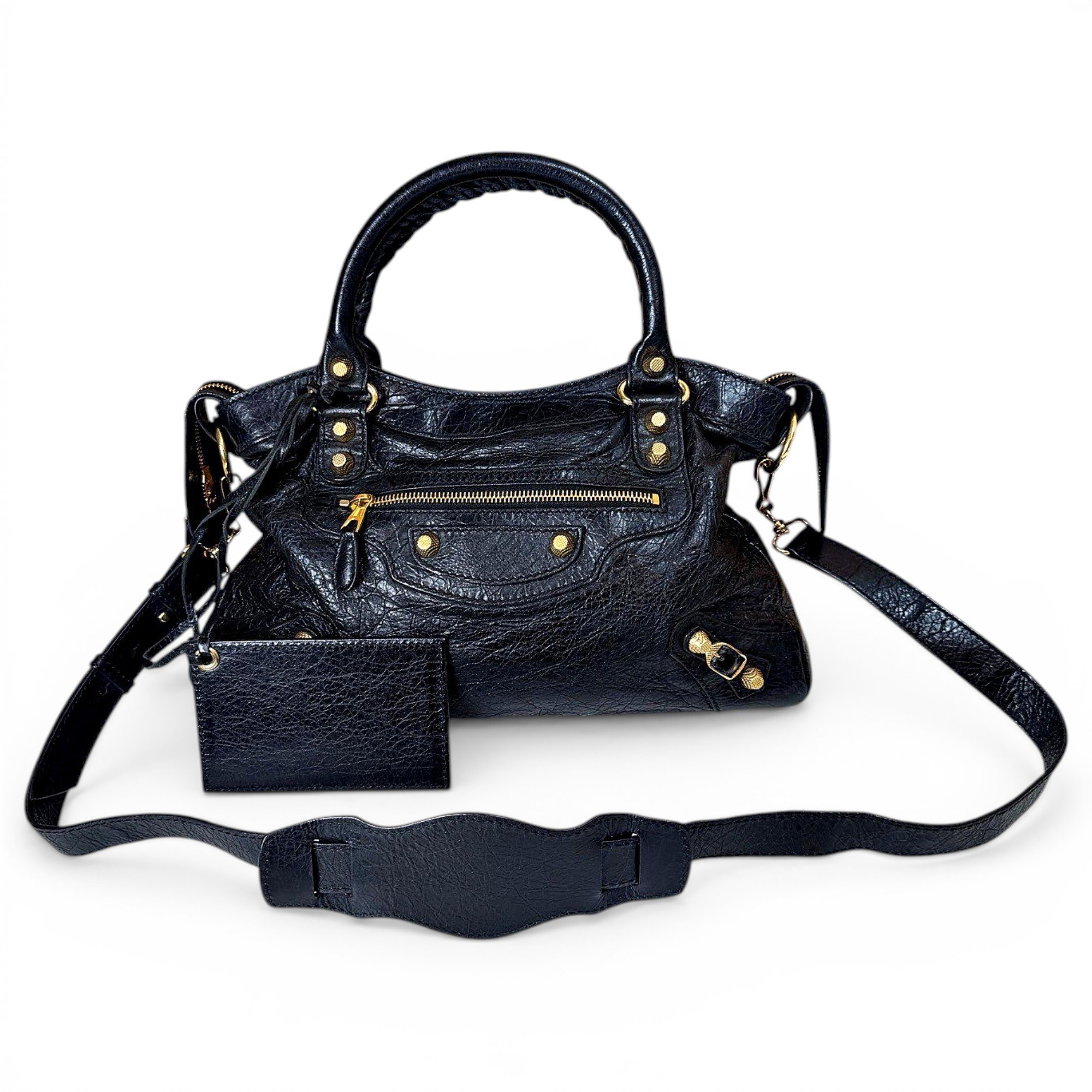 City leather handbag