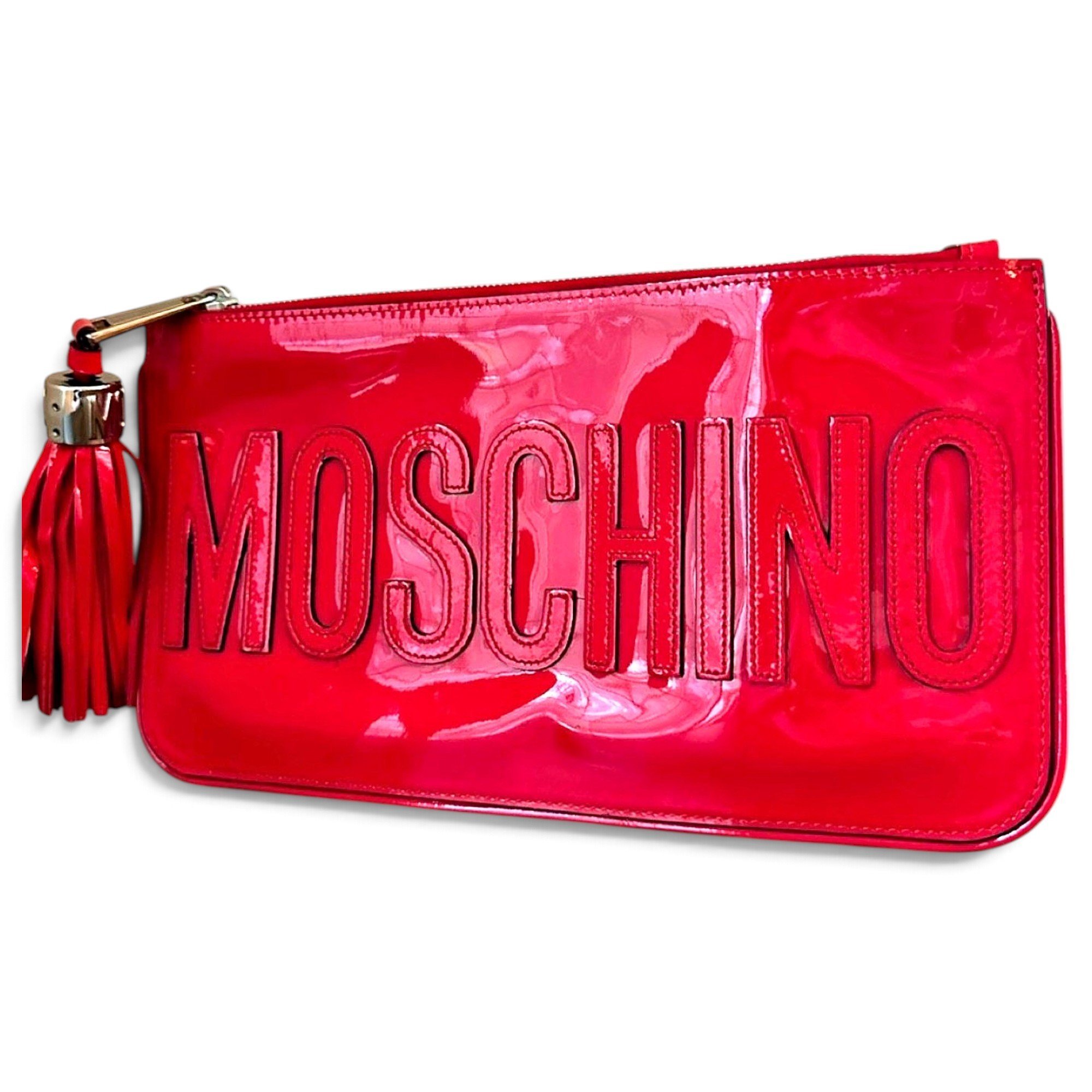 Patent leather clutch bag