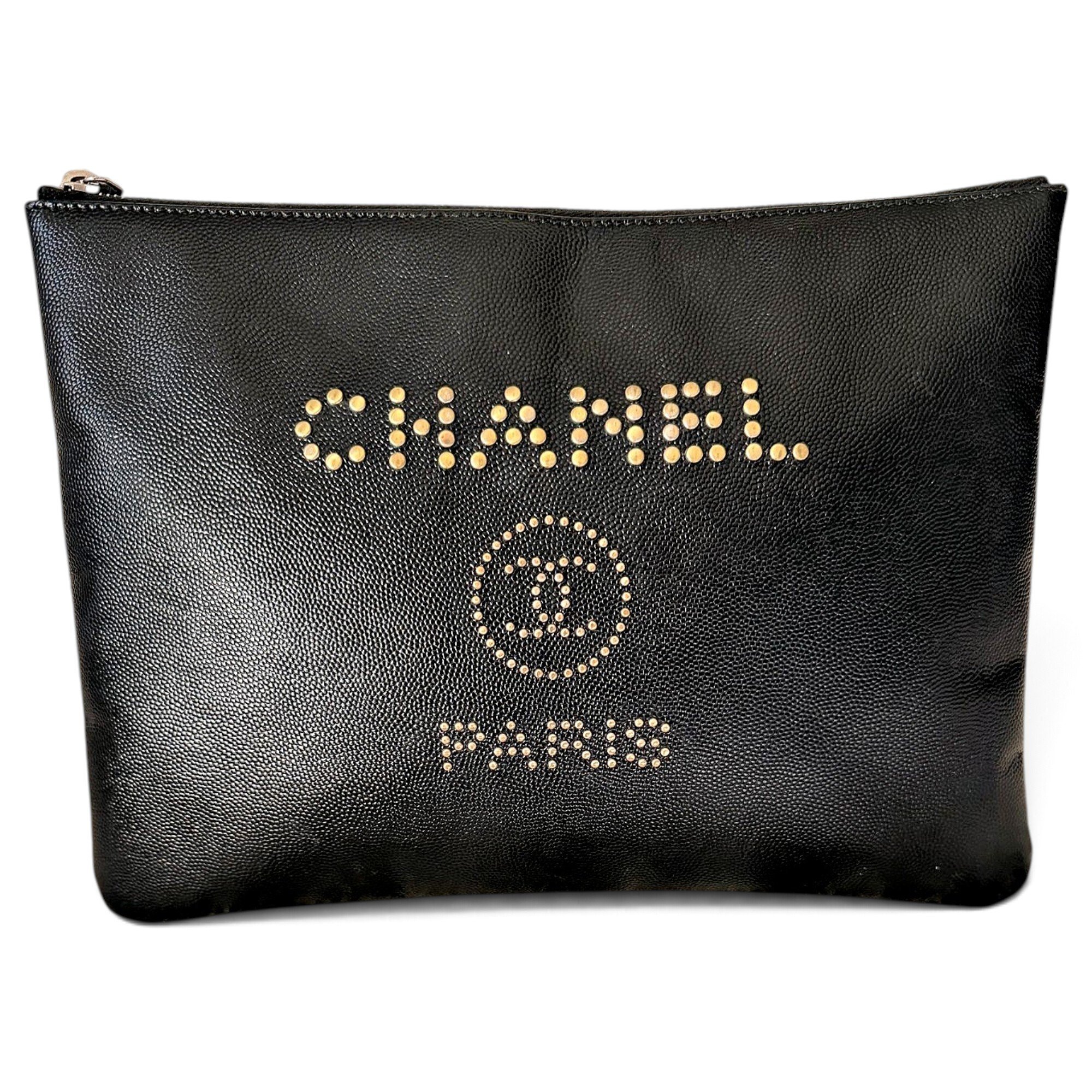 Deauville leather clutch bag
