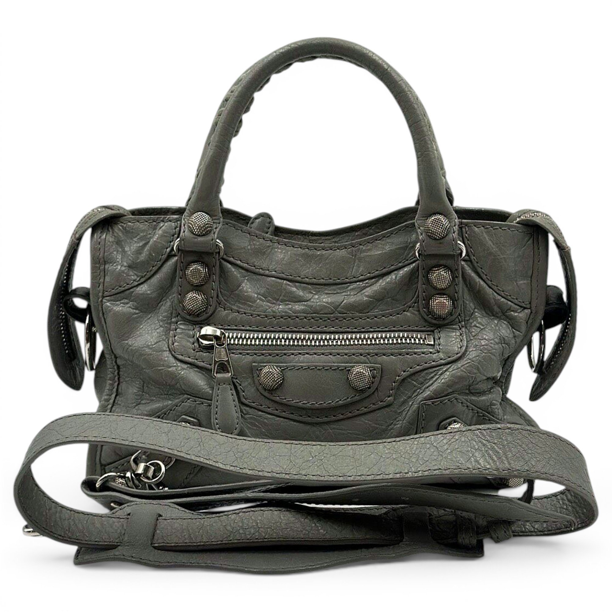 City leather handbag