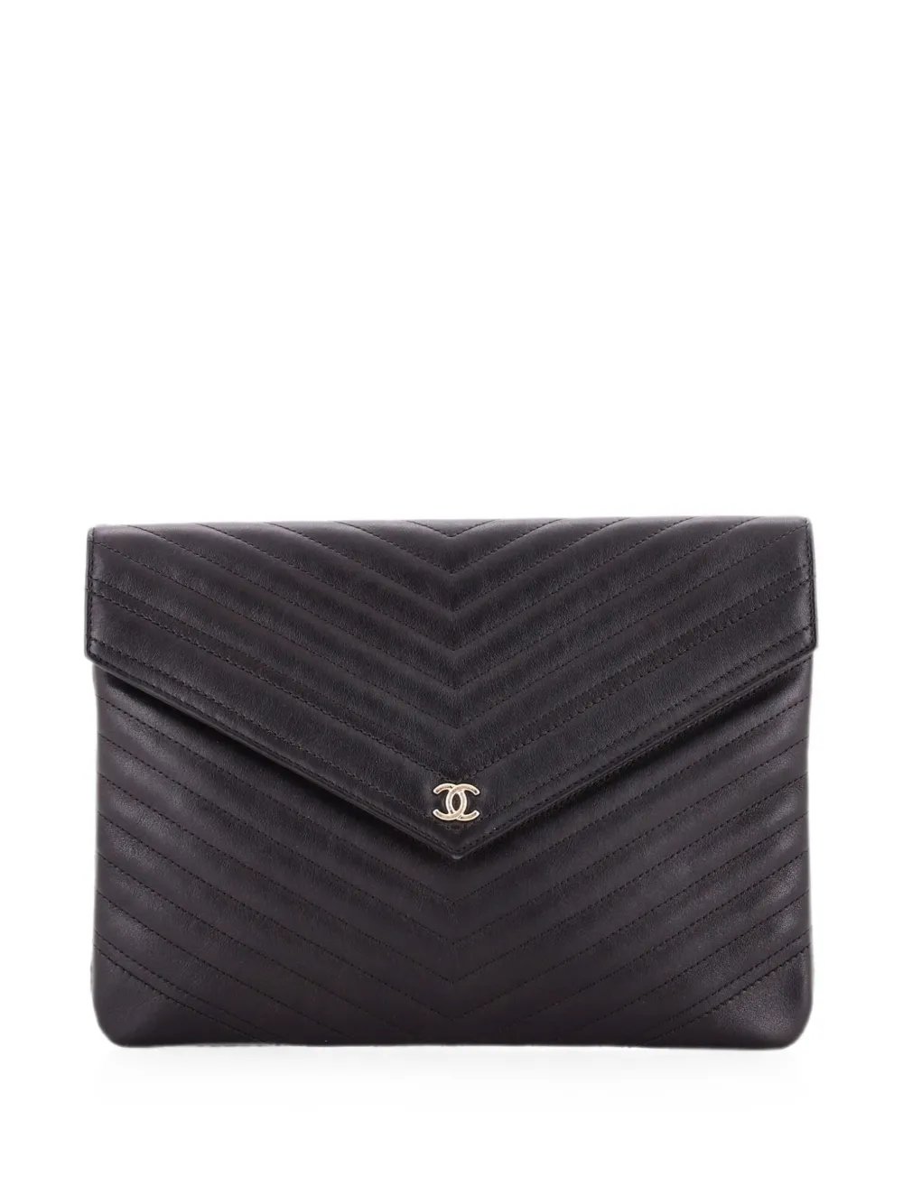 Statement Pouch Chevron Caviar Large clutch bag