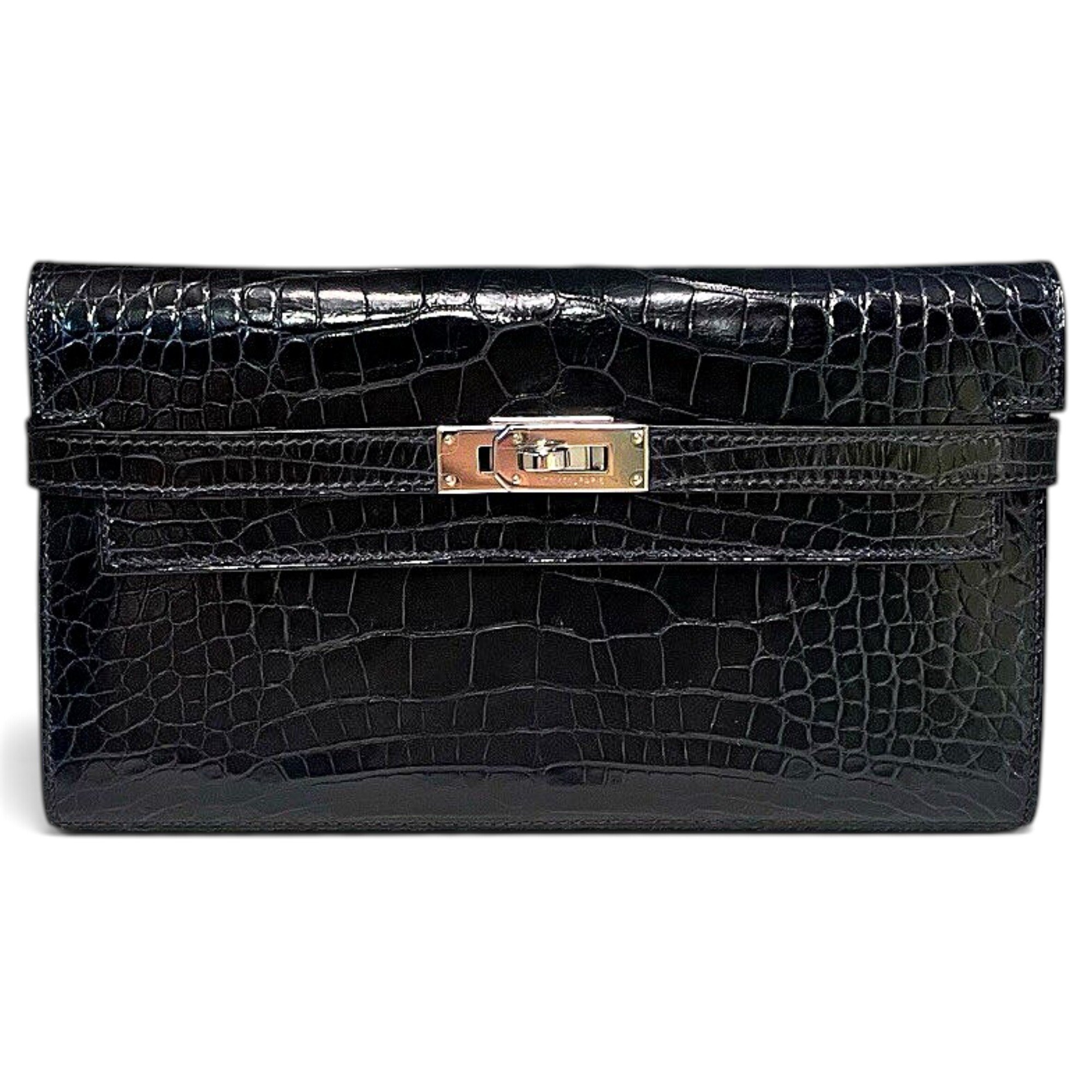 Leather clutch bag