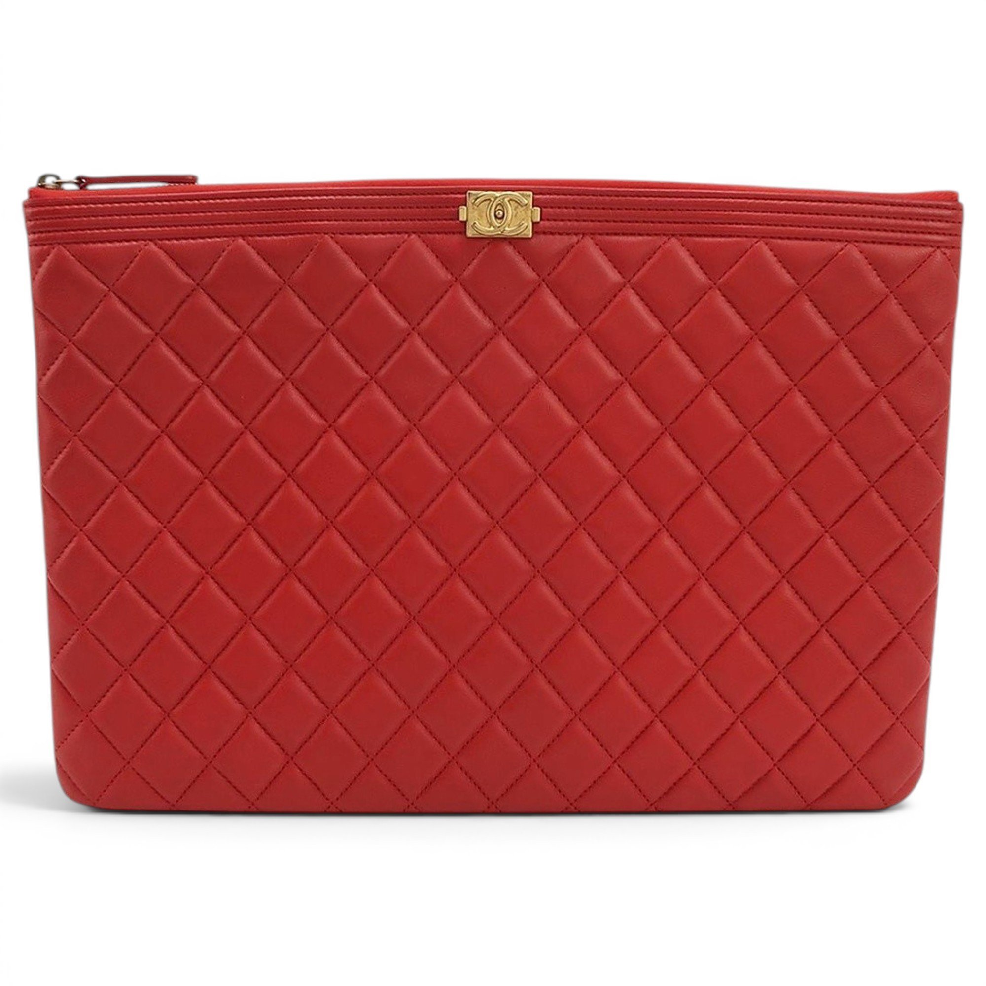 Boy leather clutch bag