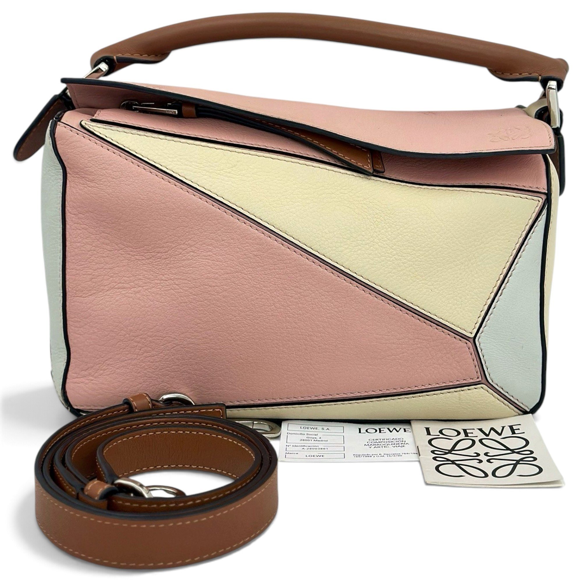 Puzzle leather crossbody bag