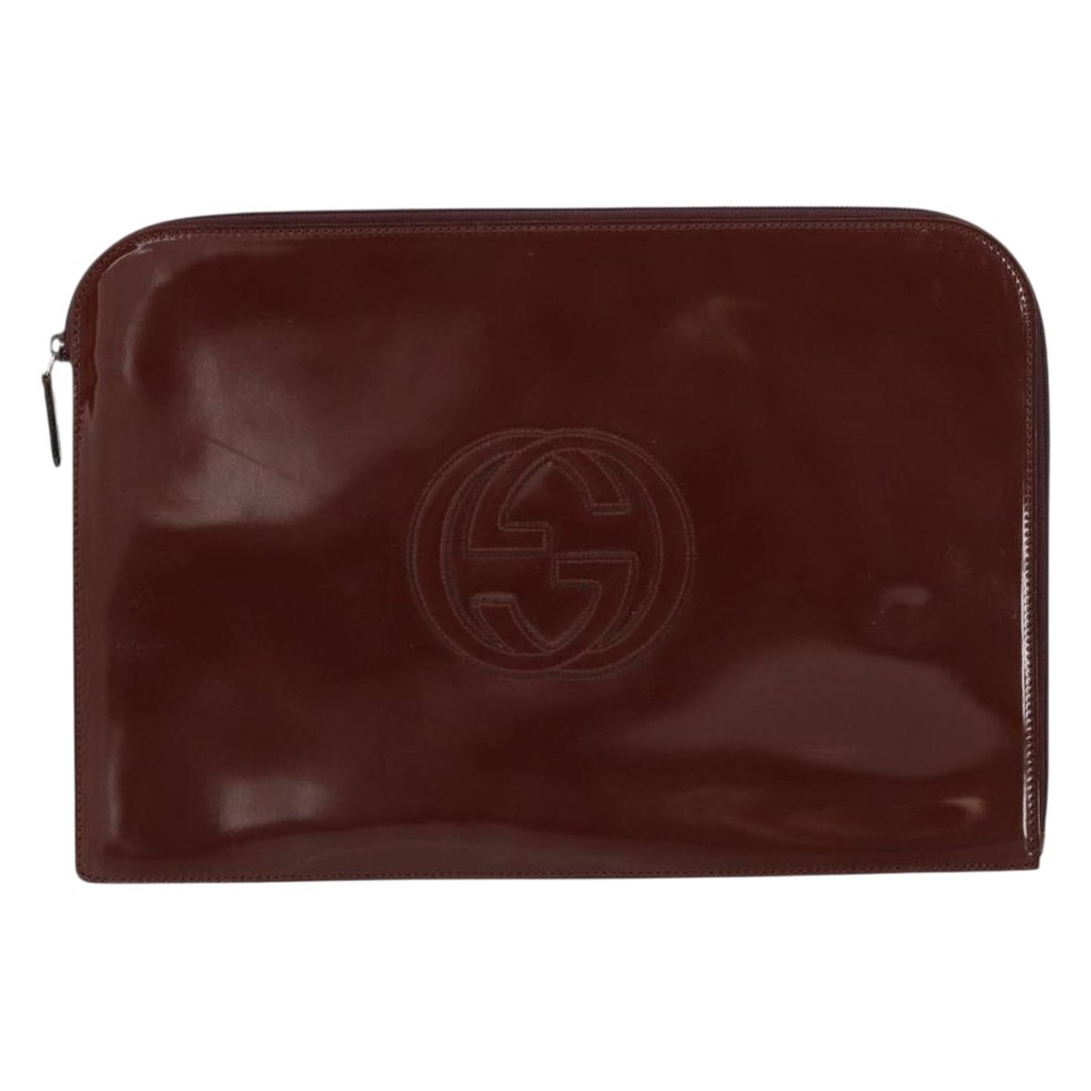 Patent leather clutch bag
