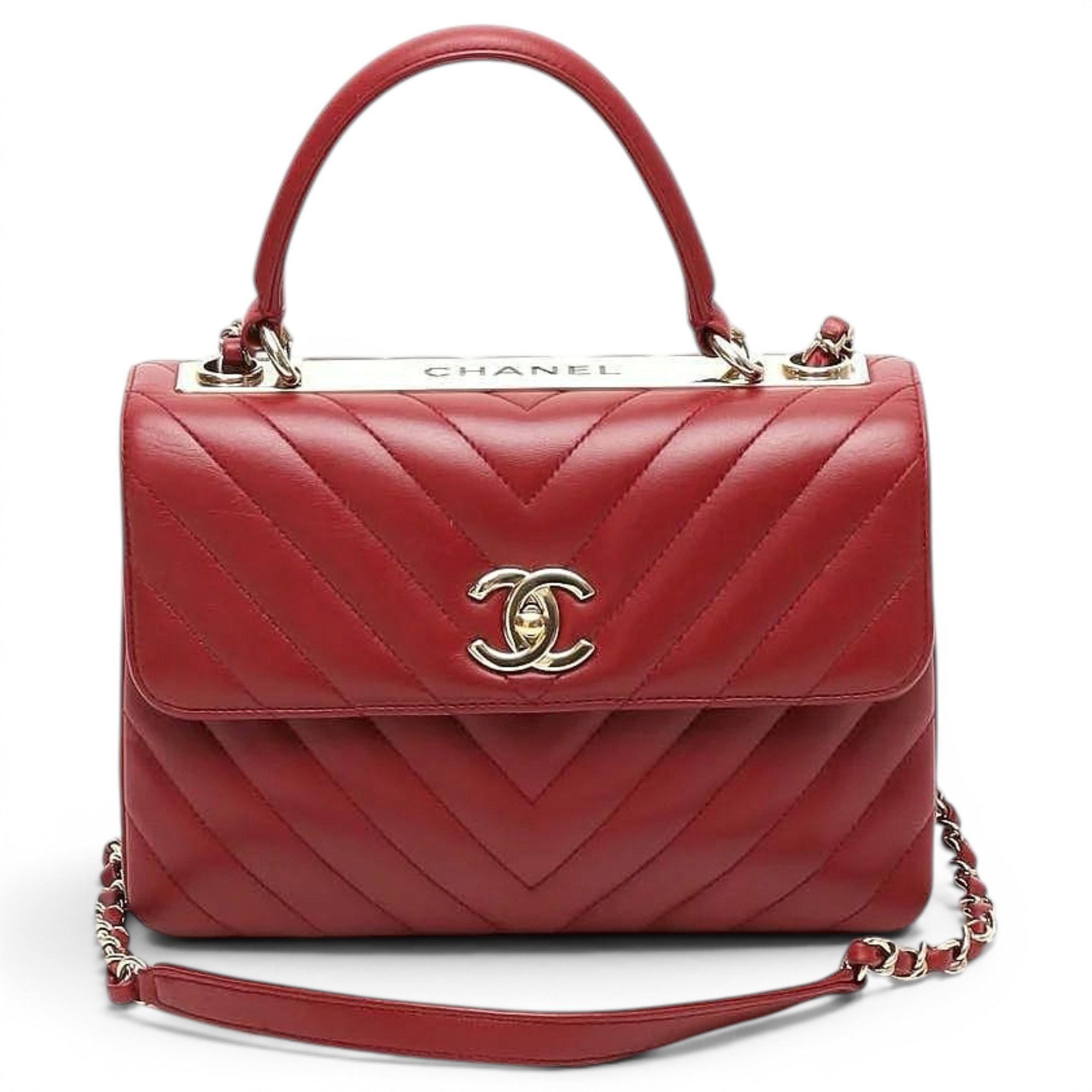 Trendy CC leather handbag