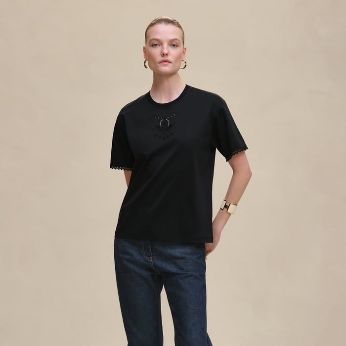 Noir Embroidered Maxi T-shirt