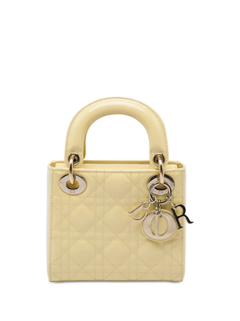 Dior 2021 Mini Patent Cannage Lady Dior satchel