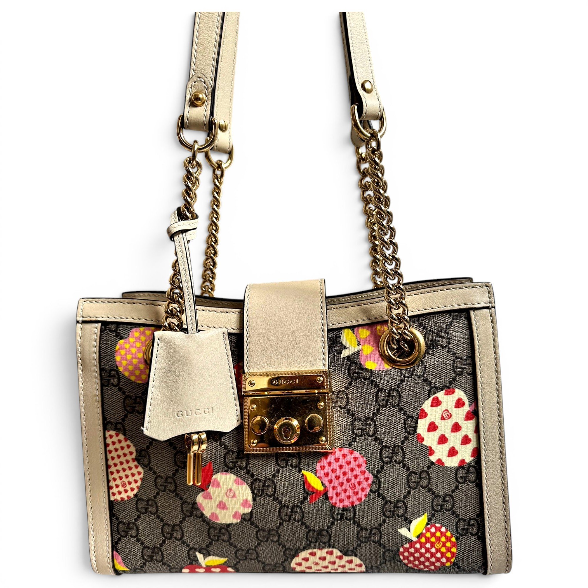 Padlock leather handbag