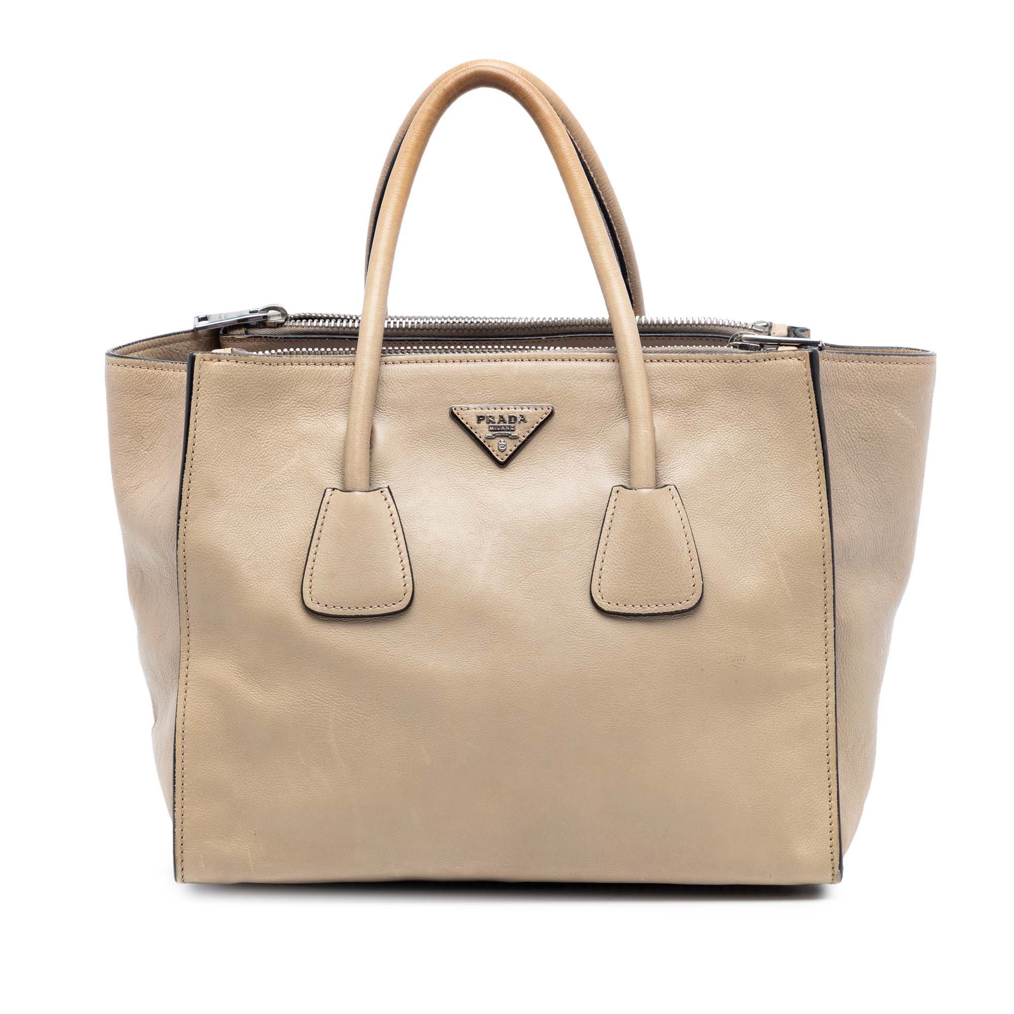 Double leather satchel