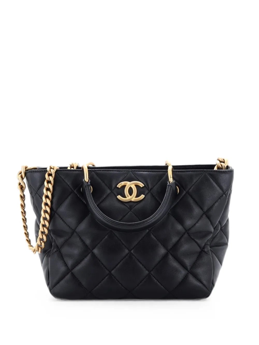 CC Top Handle Chain Shopping Quilted Lambskin Small tote bag