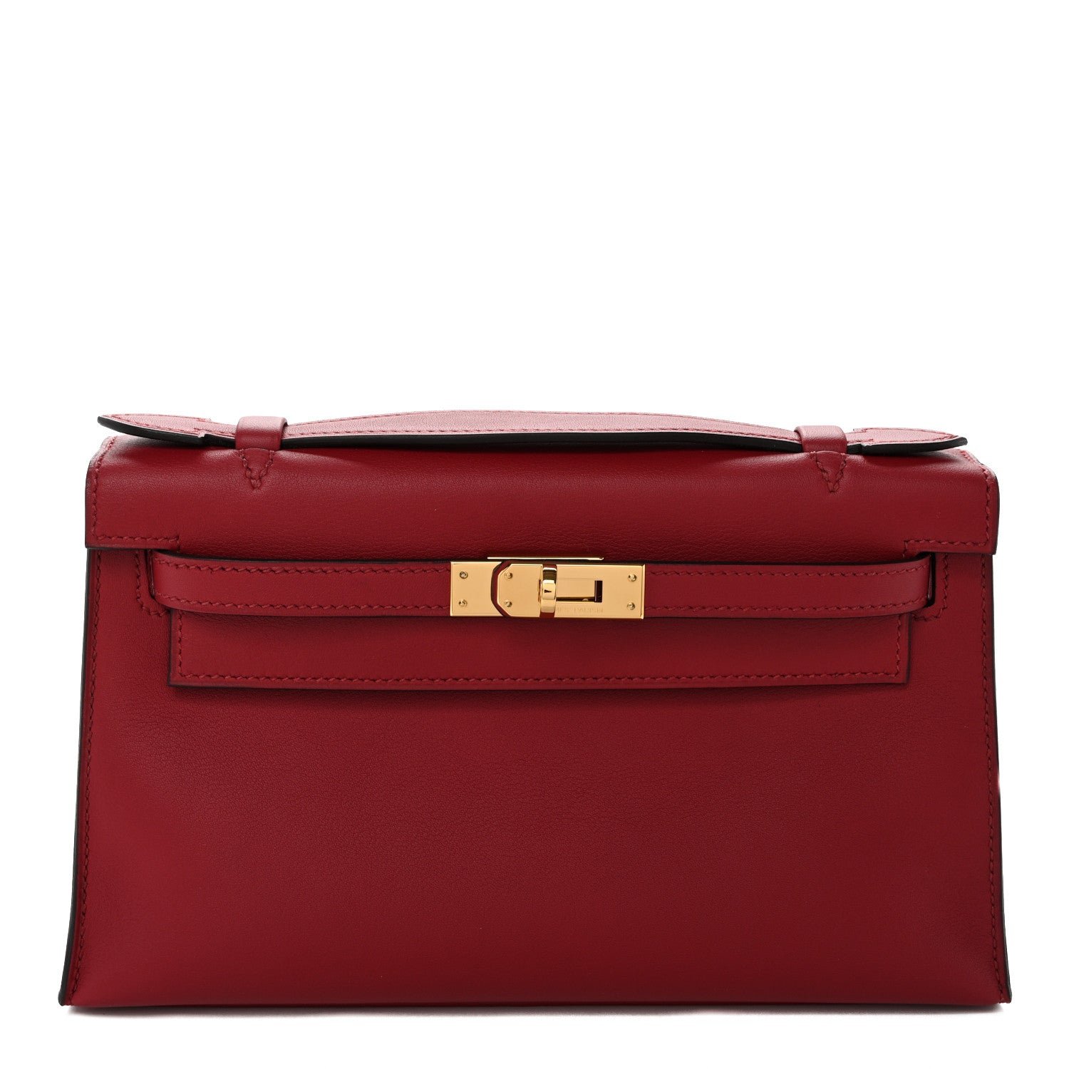 Hermes Swift Kelly Pochette Clutch Rouge Grenat