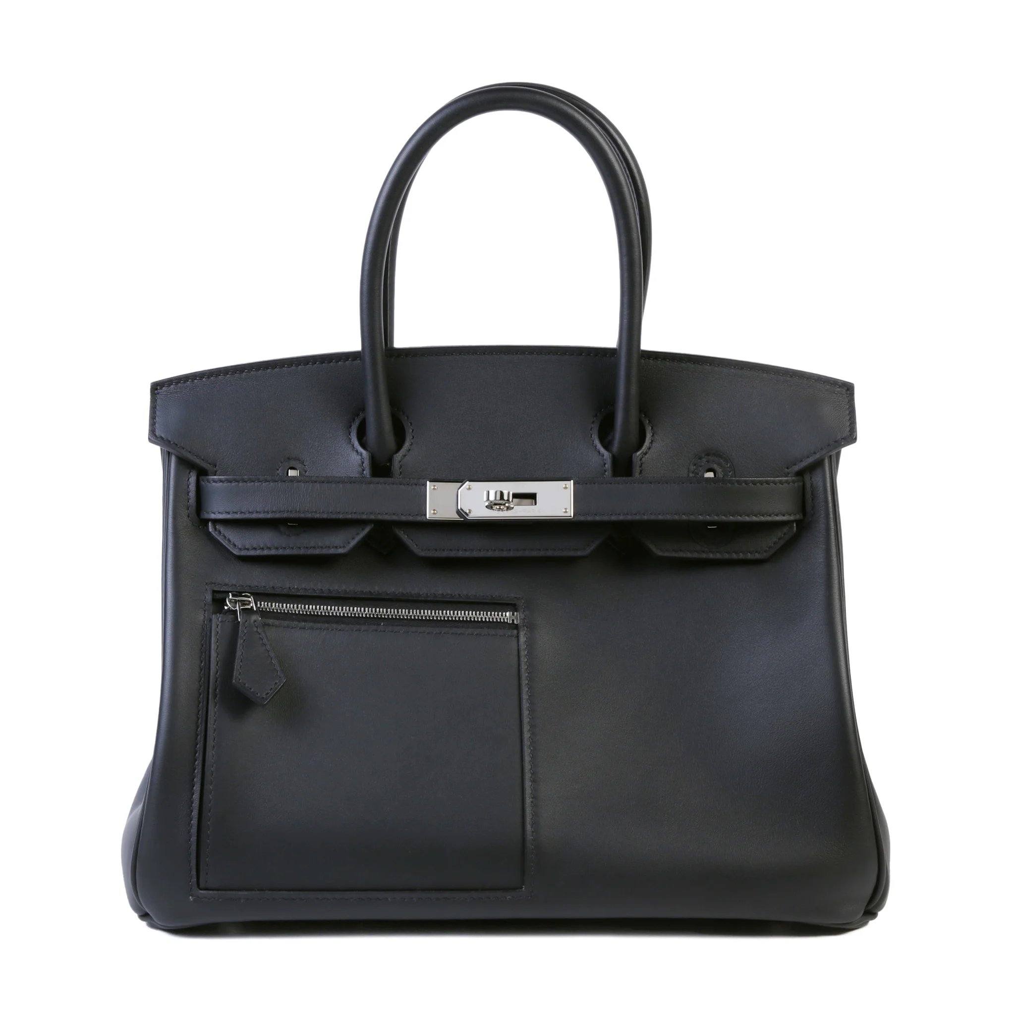 Very Good ( Rank A) HERMÈS Limited Edition Birkin 30 Colormatic Noir (89) Swift Palladium hardware K (2025)