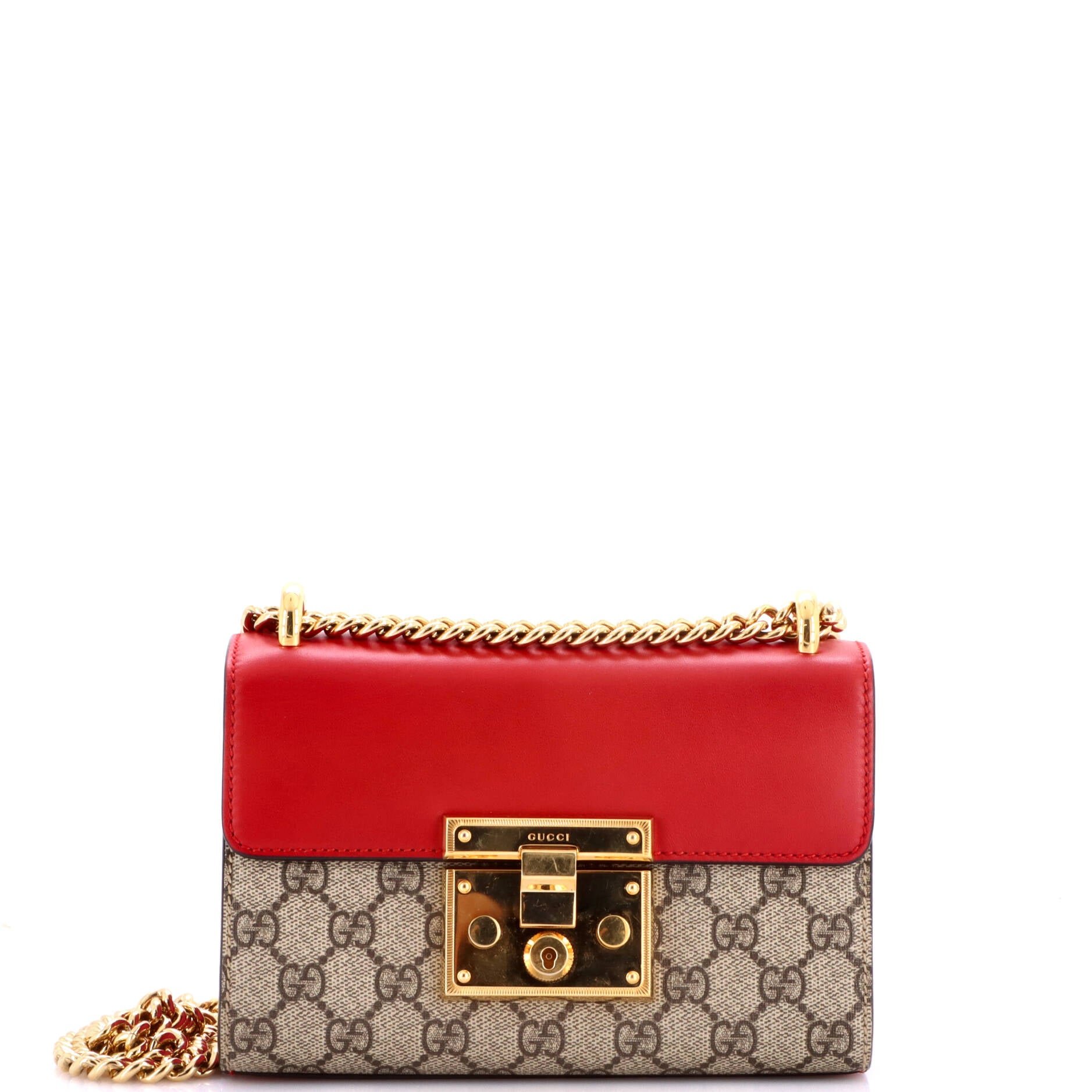 Padlock Shoulder Bag GG Coated Canvas and Leather Small